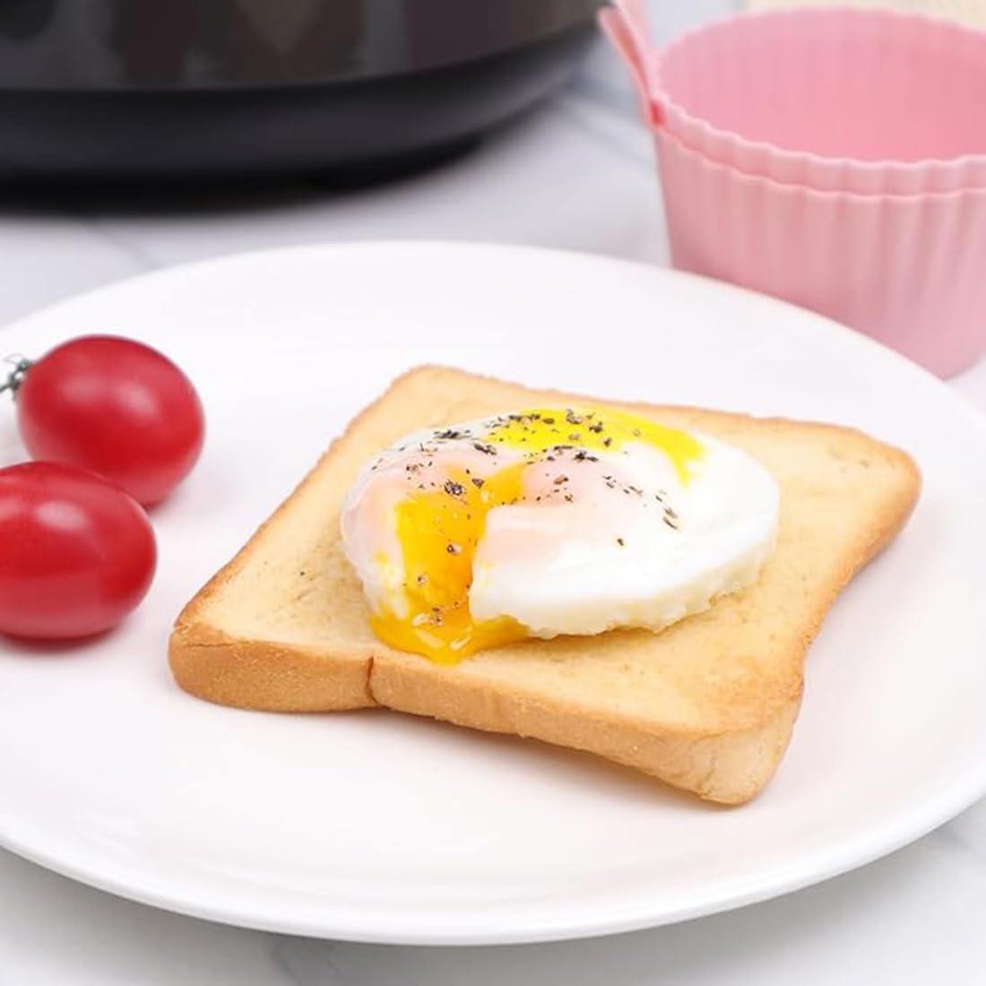 6Pcs Ramekins for Air Fryer, Silicone Air Fryer Egg Mould, Silicone Muffin Cups Large Muffin Cases for Air Fryer, Non Stick Egg Poachers for Microwave Oven image number 6