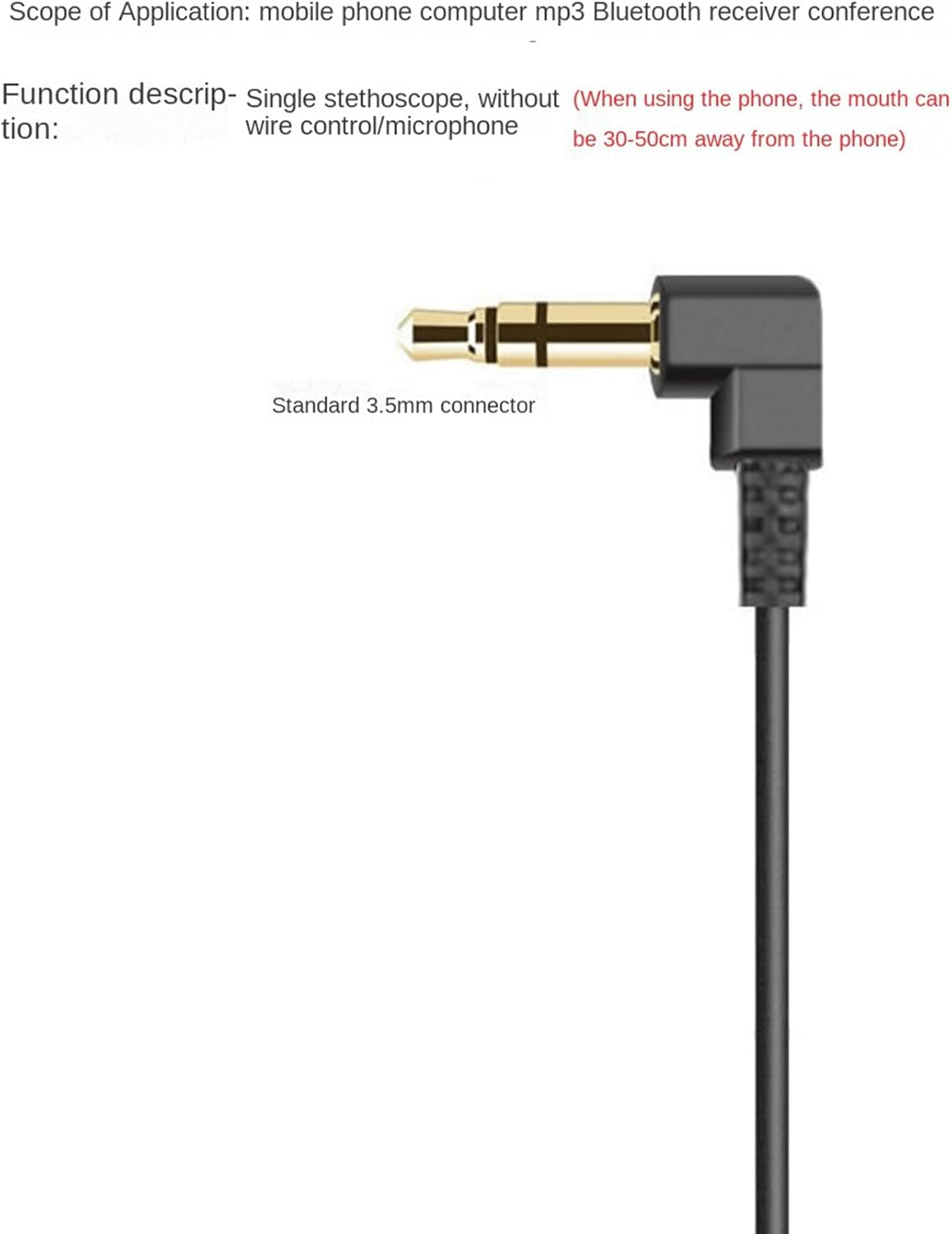 Kaifucy 4Pcs 3.5Mm Spring Earphones Single Side Headphones Earbuds Wired Headset for Mobile Phone MP3 Computer image number 1