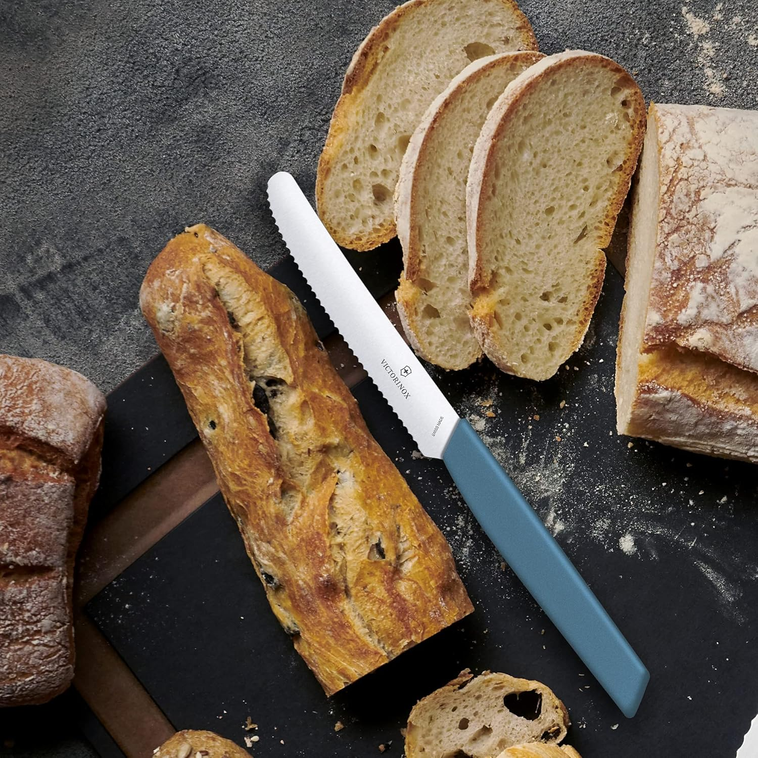 Victorinox Swiss Modern Wavy Edge Tomato and Table Knife, Blue image number 2