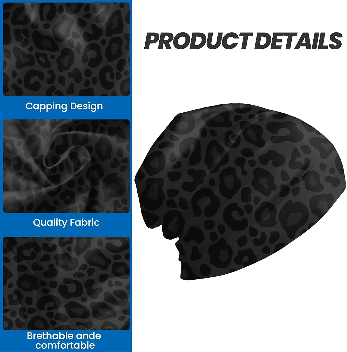 Floral Dog Womens Slouchy Beanie Cotton Chemo Caps Cancer Headwear Hats Turban Baggy Skull Sleep Scarf - Blue Butterfly image number 7