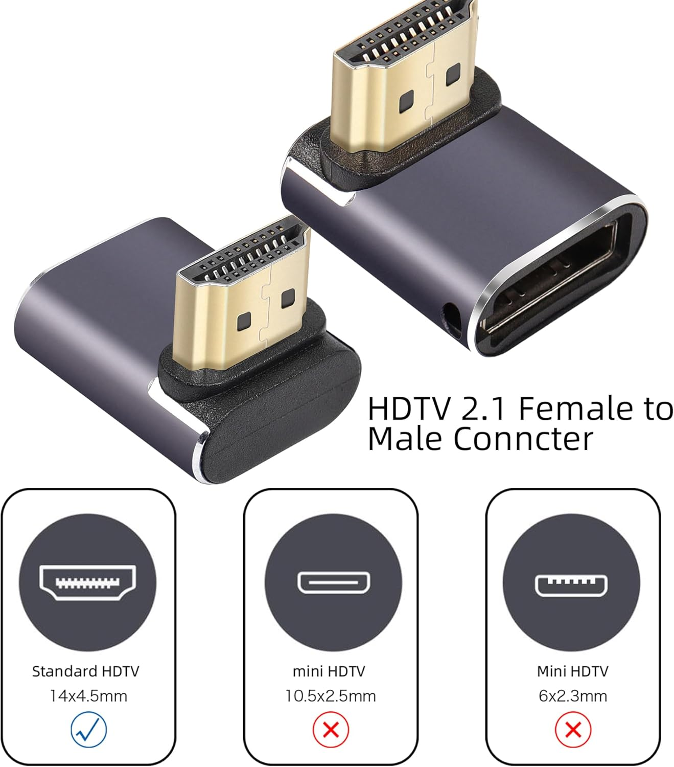 RIIEYOCA HDMI Coupler 8K, HDMI 2.1 Female to Female Connector HDMI Extension Adapter(2 Pack) (Up&Down) - Mid-Left image number 3