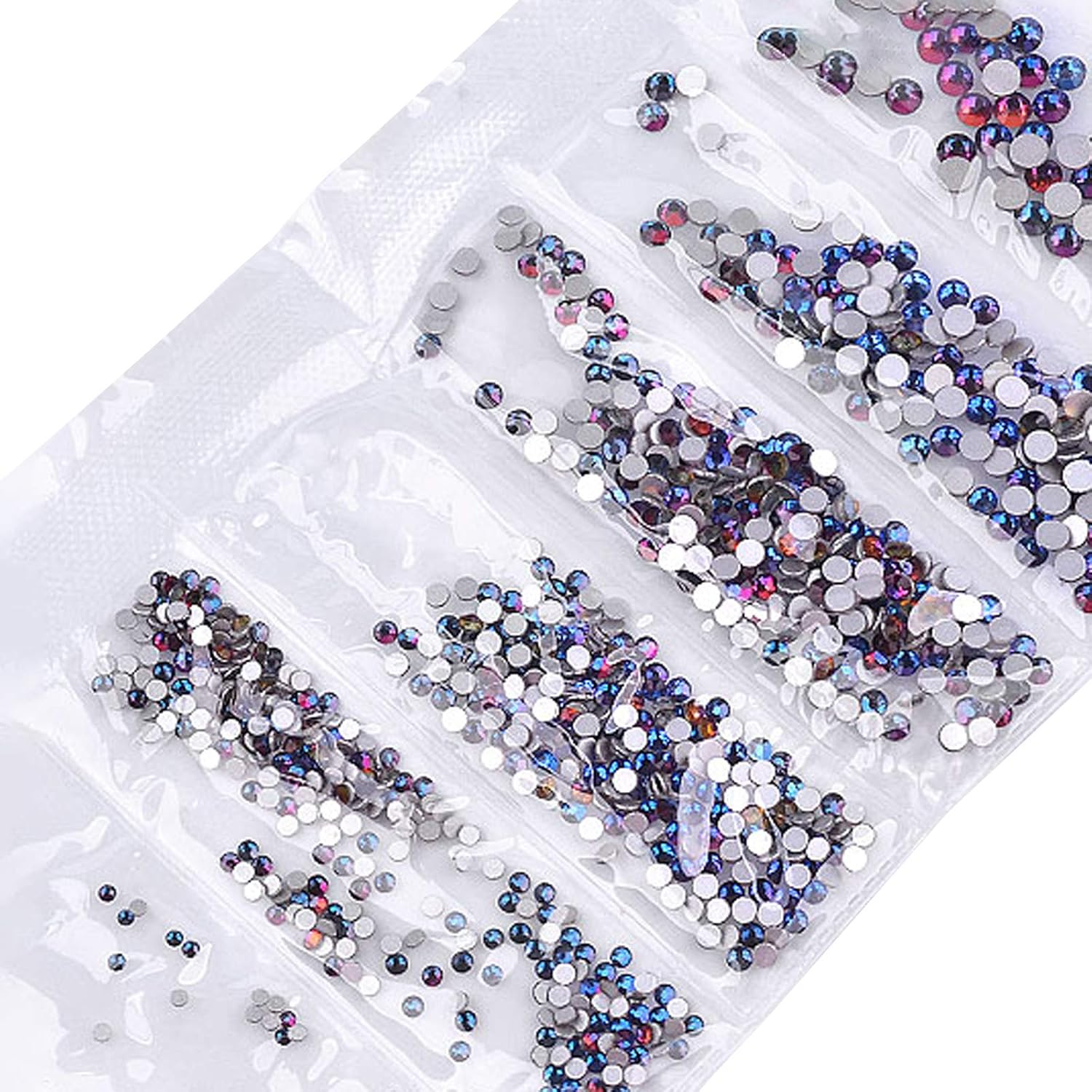1 Bag Nail Art Rhinestone Flat-Back Rhinestone Nail Decoration Blue Flame Rhinestone Super Flash DIY Mixed image number 3