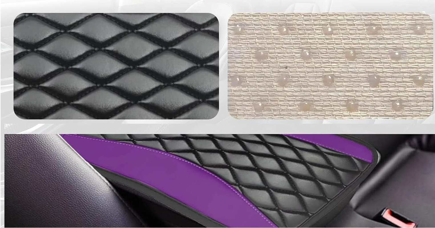 Car Center Console Cover, Universal Leather Waterproof Armrest Seat Box Cover Protector, Comfortable Car Decor Accessories Fit for Most Cars, Vehicles, (Purple, 32 * 19CM) image number 4