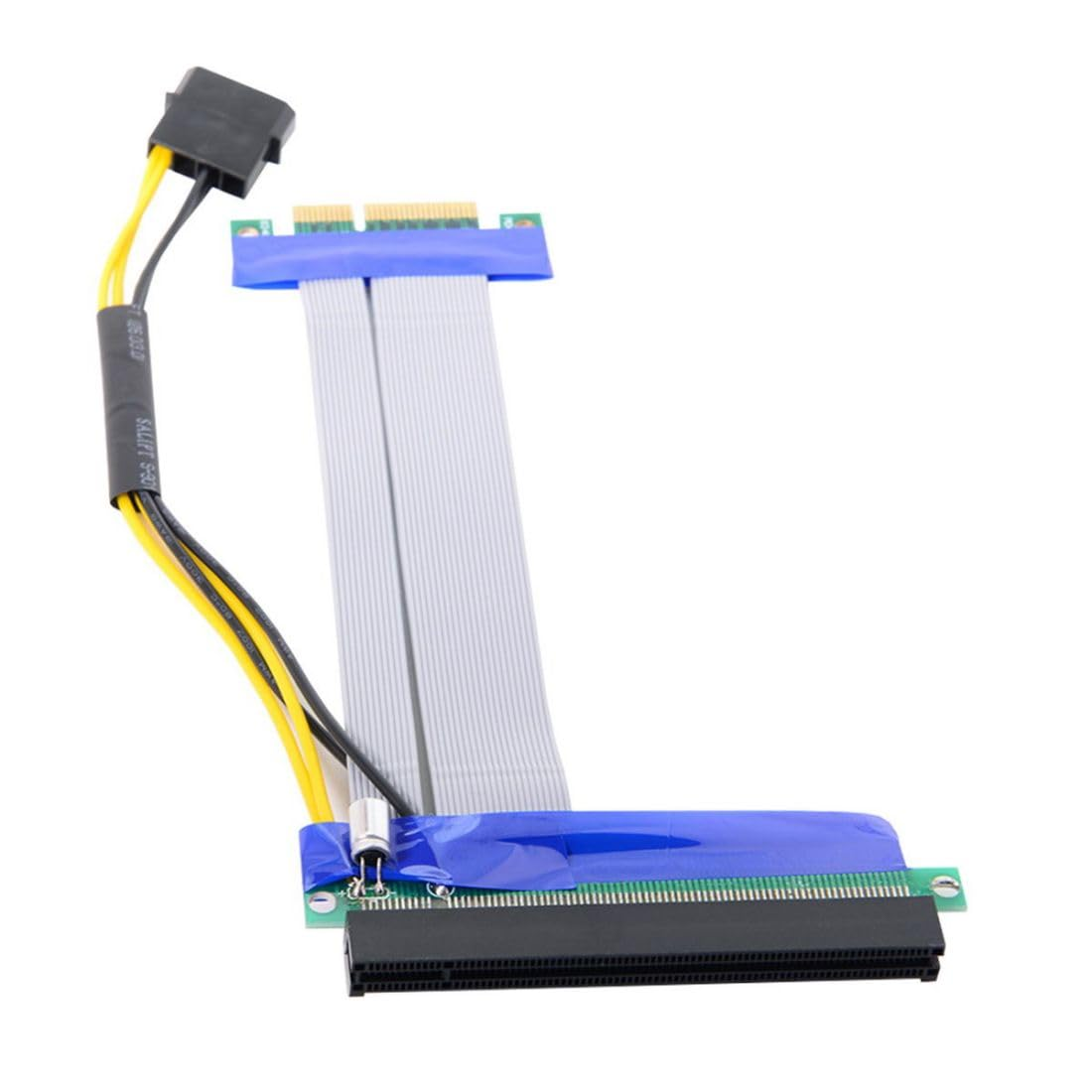 CY PCI-E Express 4X to 16X Flex Cable Riser Card Extender Converter Adapter with 4Pin 15Cm