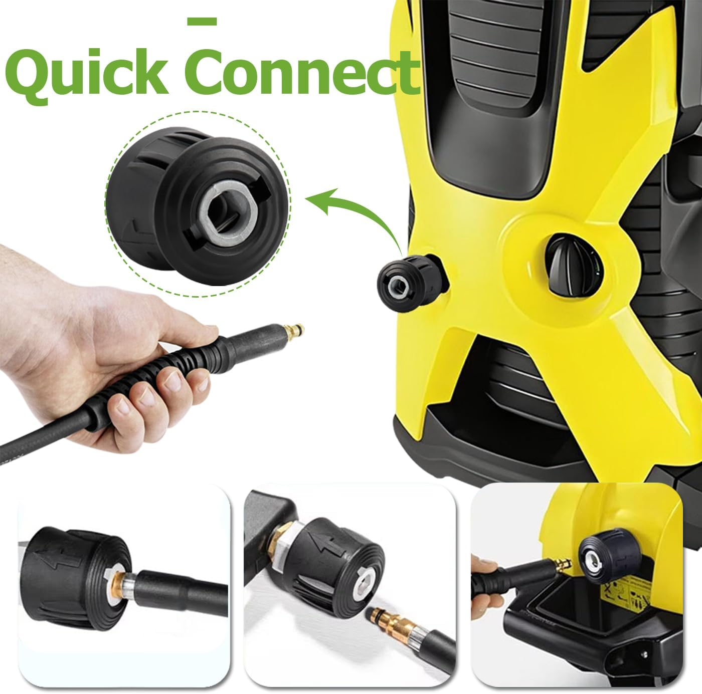 High Pressure Quick-Fitting Replacement for Gun and Power Washer, Quick Coupling Hoses Pressure Washer Hose Connector Adapter for Karcher, M22 14Mm Female Fitting image number 1