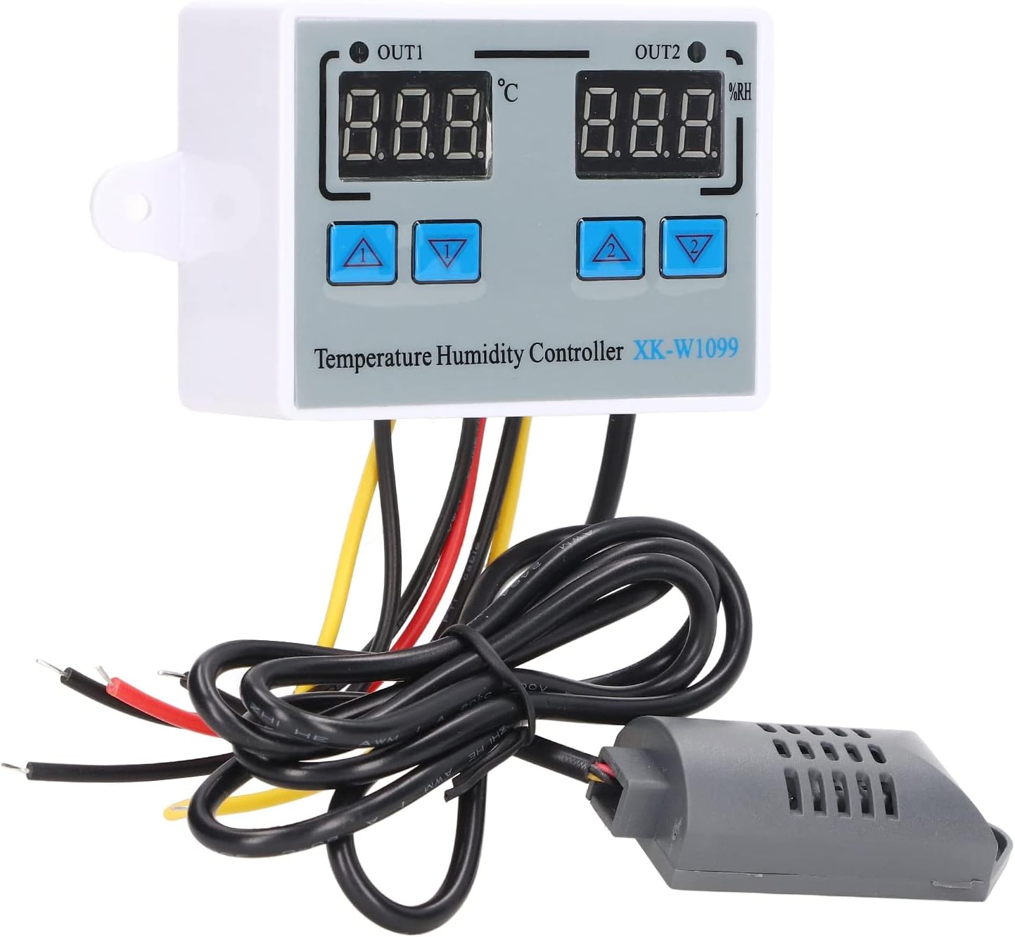 Industrial Digital Thermostat Switch with Dual Display Window, Heating Cooling Function, Ideal for Greenhouse Control, PC/ABS Fireproof Material image number 2