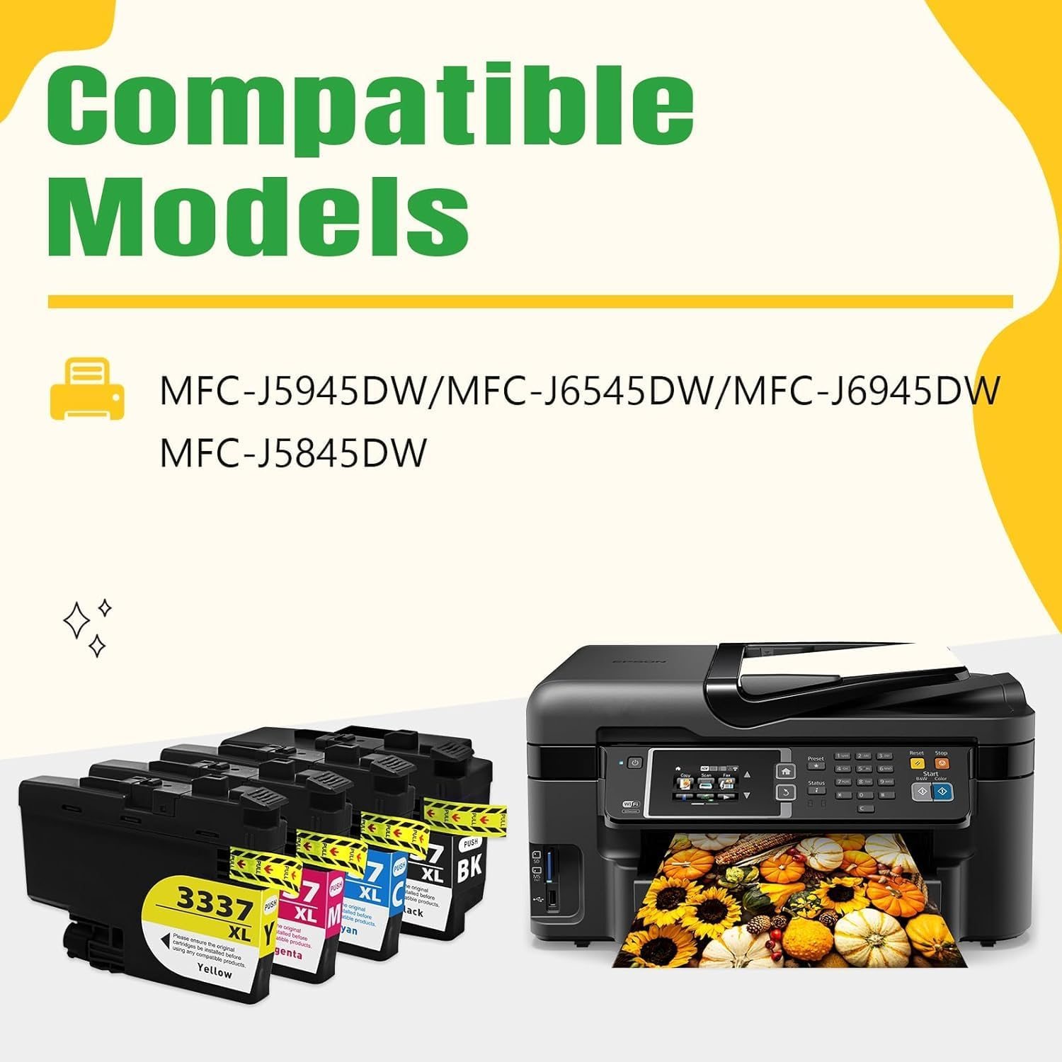 Artitech LC3337 Ink Cartridges Compatible for Brother LC 3337 Replacement for Brother MFC-J5945DW MFC-J6545DW MFC-J6945DW MFC-J5845DW Printer (1B 1C 1M 1Y) image number 2