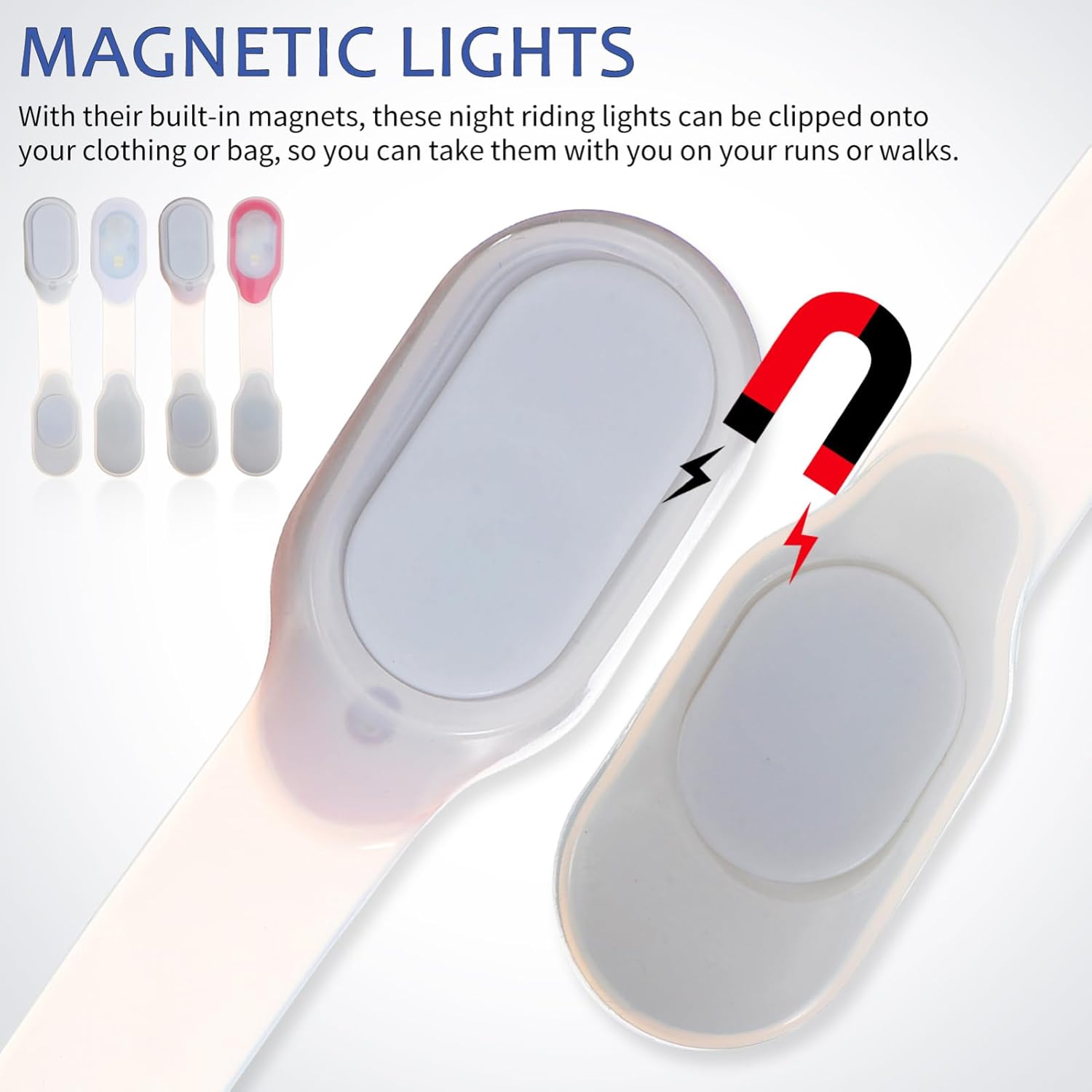 Jojofuny 2Pcs Nurse Clip on Running Lights for Runners Led Magnetic Flashlight for Outdoor Sports Running Walking Emergency image number 3