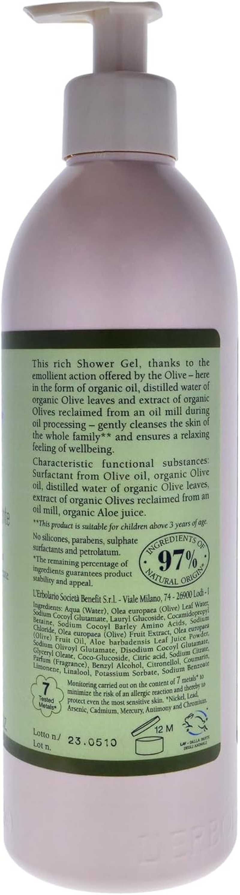 Softening Shower Gel - Lolivo by Lerbolario for Unisex - 16.6 Oz Shower Gel