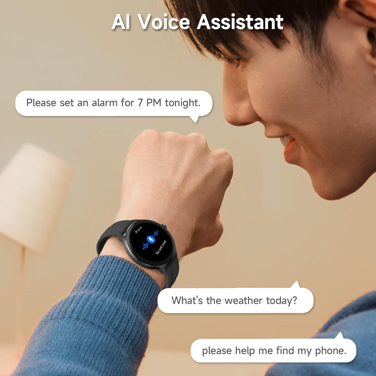 Smart Watch for Men Women, 1.27" HD Touchscreen Fitness Tracker, Bluetooth Calling, 100+ Sports Modes, Sleep Monitor, IP68 Waterproof, Compatible with Android & Ios image number 6