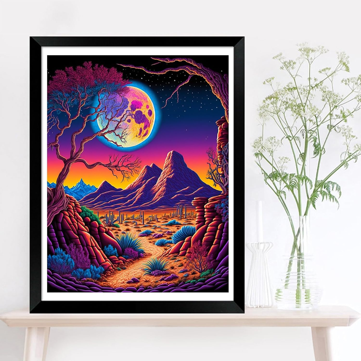 Diamond Painting Kits for Adults, Full Drill Desert Moon Diamond Art Kit for Adults Beginner, DIY 5D Diamond Dots Painting Craft for Home Wall Decor (30X40Cm)