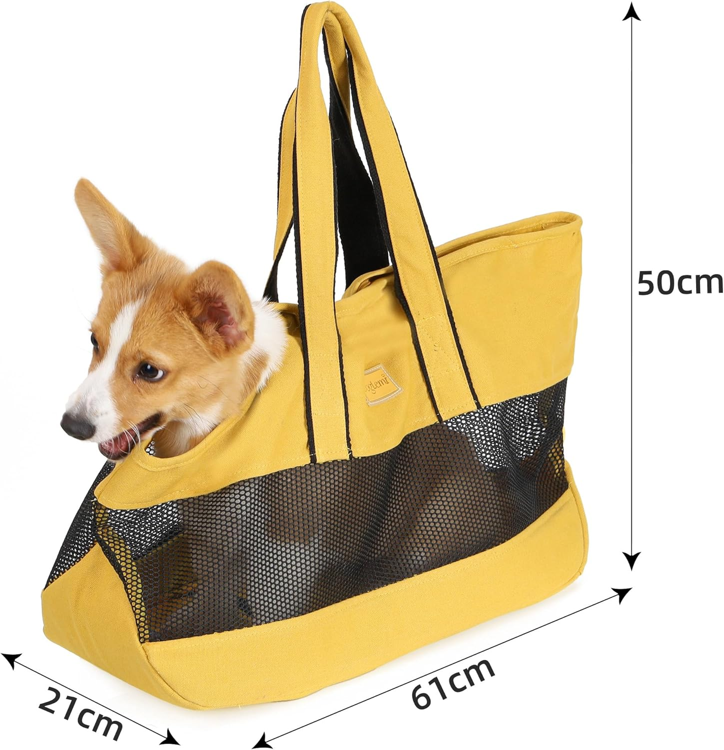 Small Pet Carrier Travel Sling Bag, Dog Purse, Cat Carrier Pet Handbag, Breathable Mesh Design with Window for Small Dogs and Cats, Portable Panoramic Pet Bag(Yellow) - Yellow image number 3
