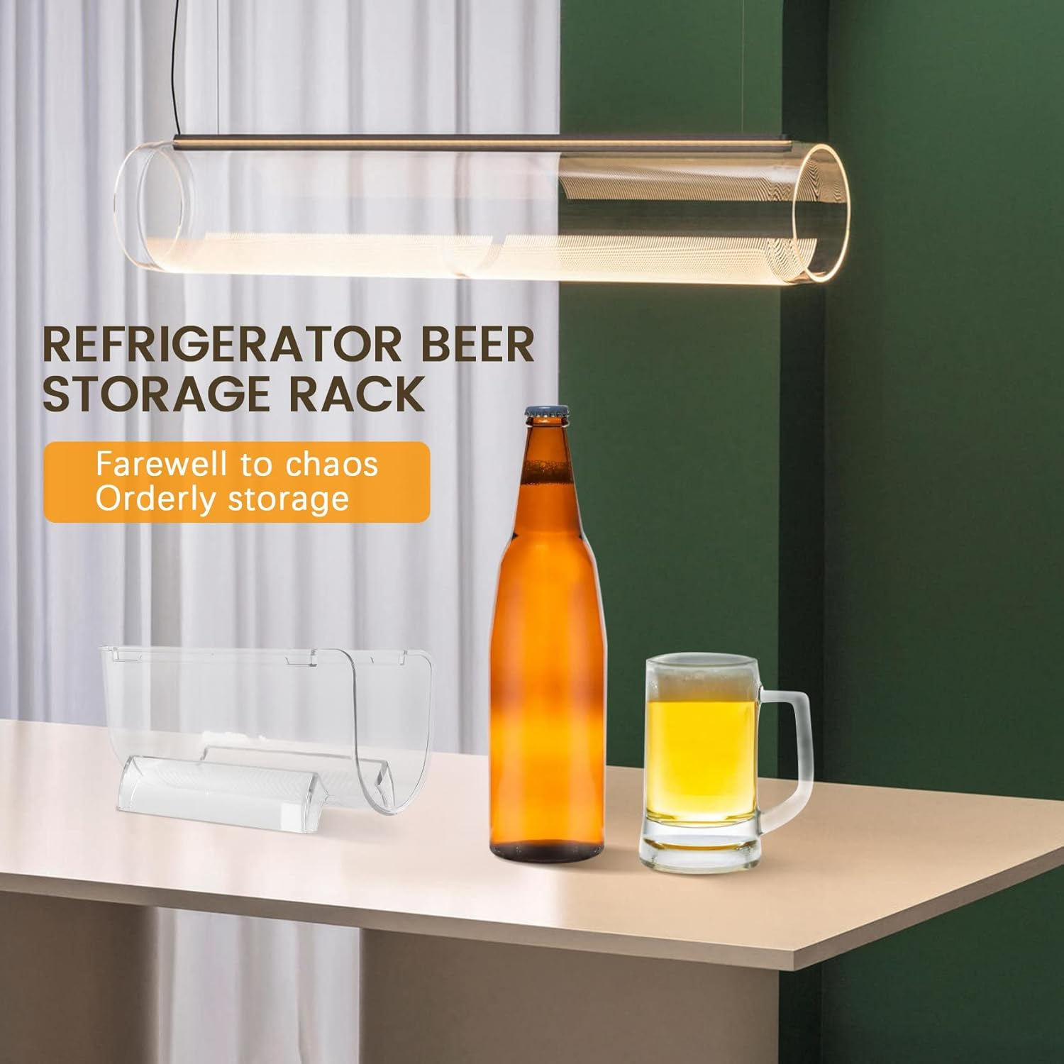 4Pcs Refrigerator Wine Holder,Clear Stackable Plastic Wine Rack Storage Water Bottle Organizer Water Bottle for Fridge image number 3