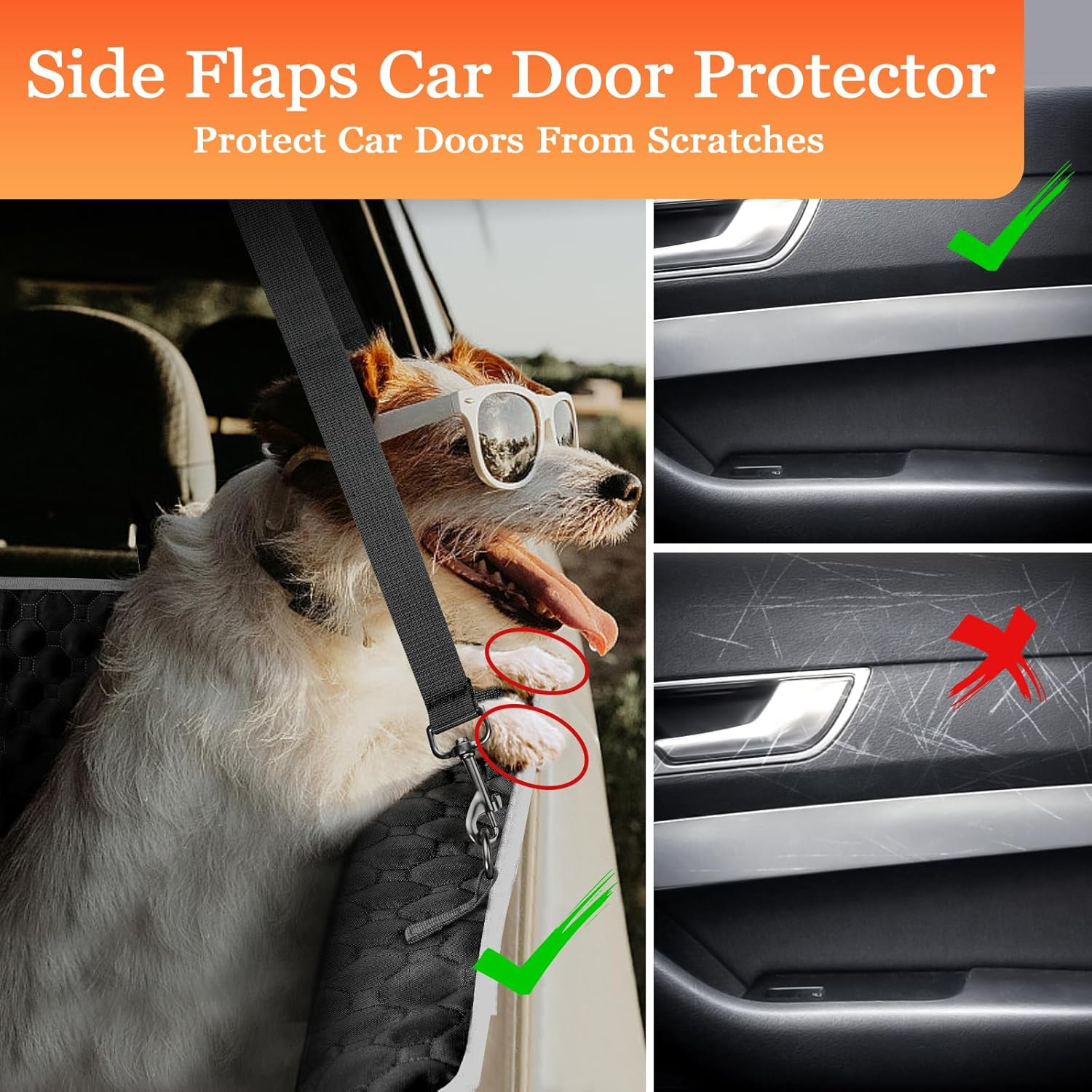 Mancro Floor Dog Hammock for Truck with Flip up Rear Seats, Waterproof Dog Back Seat Cover with Mesh Window Heavy Duty Back Seat Cover for Dogs, Compatible with F150, Chevy Silverado & RAM, Black image number 1