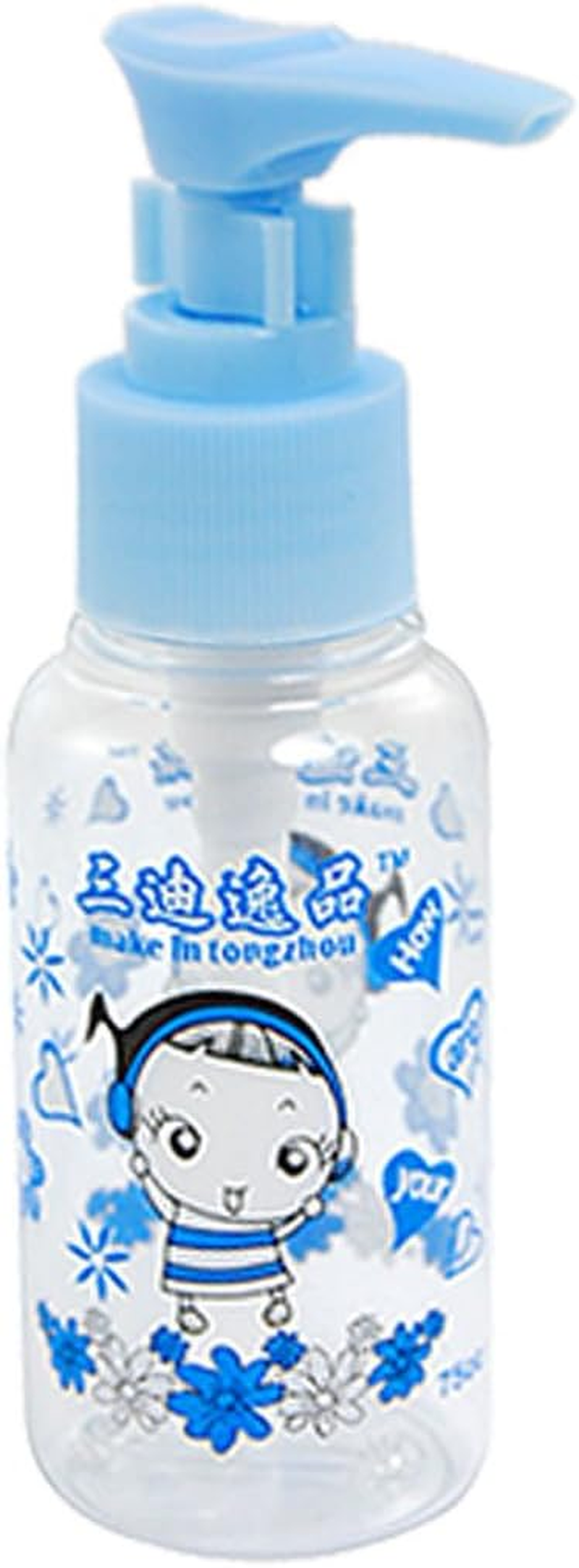 Ruilogod Blue Transparent Plastic Heart Print Makeup Spray 75ML