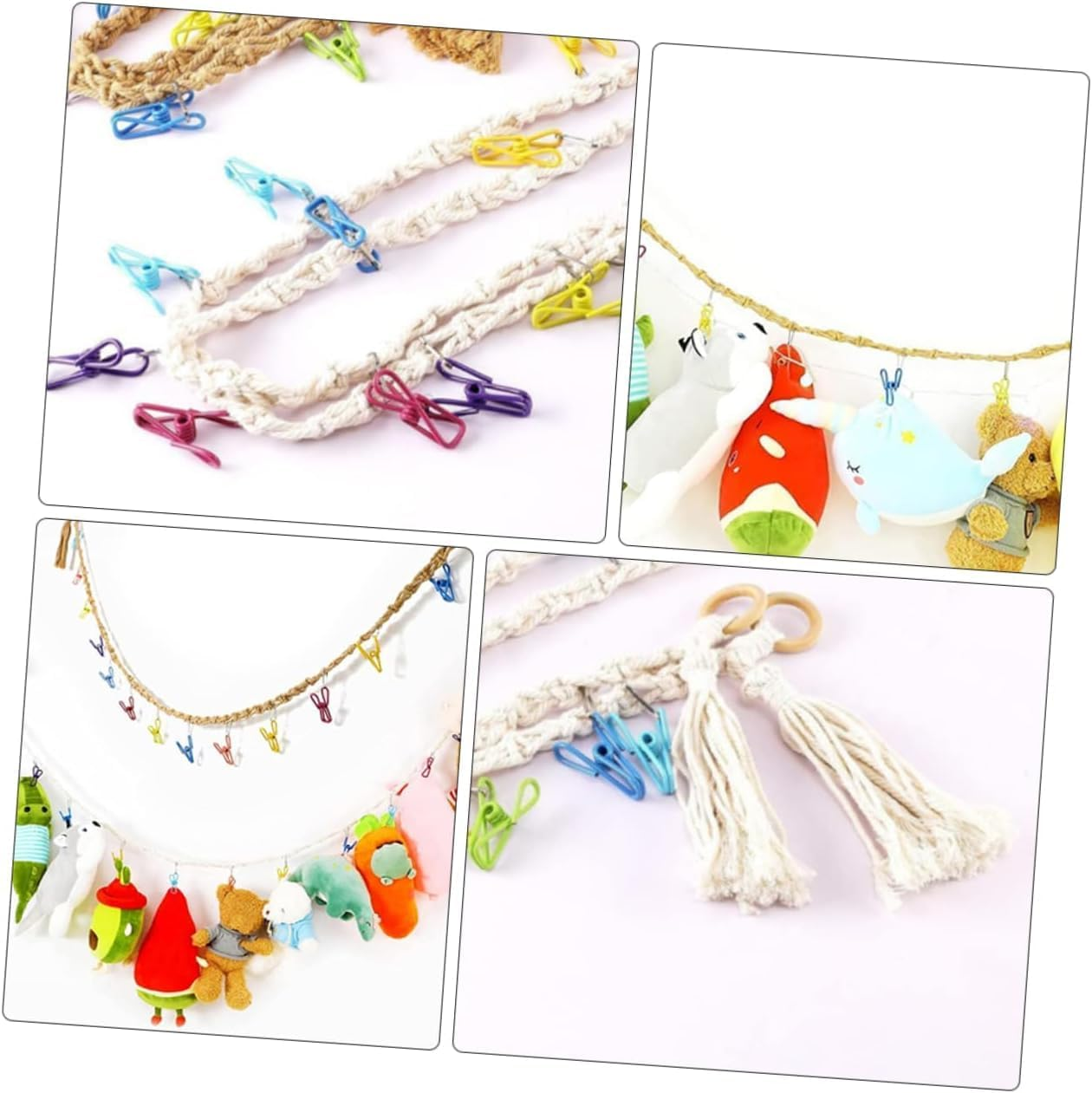 Cotton Stuffed Animal Storage Chain with Clip,1Set Stuffed Animals Storage Chain Stuffed Animal Storage Hanging Chain with Clip,Stuffed Animal Display Holder Chain,Hanging Stuffed Animal Storage Chain image number 2