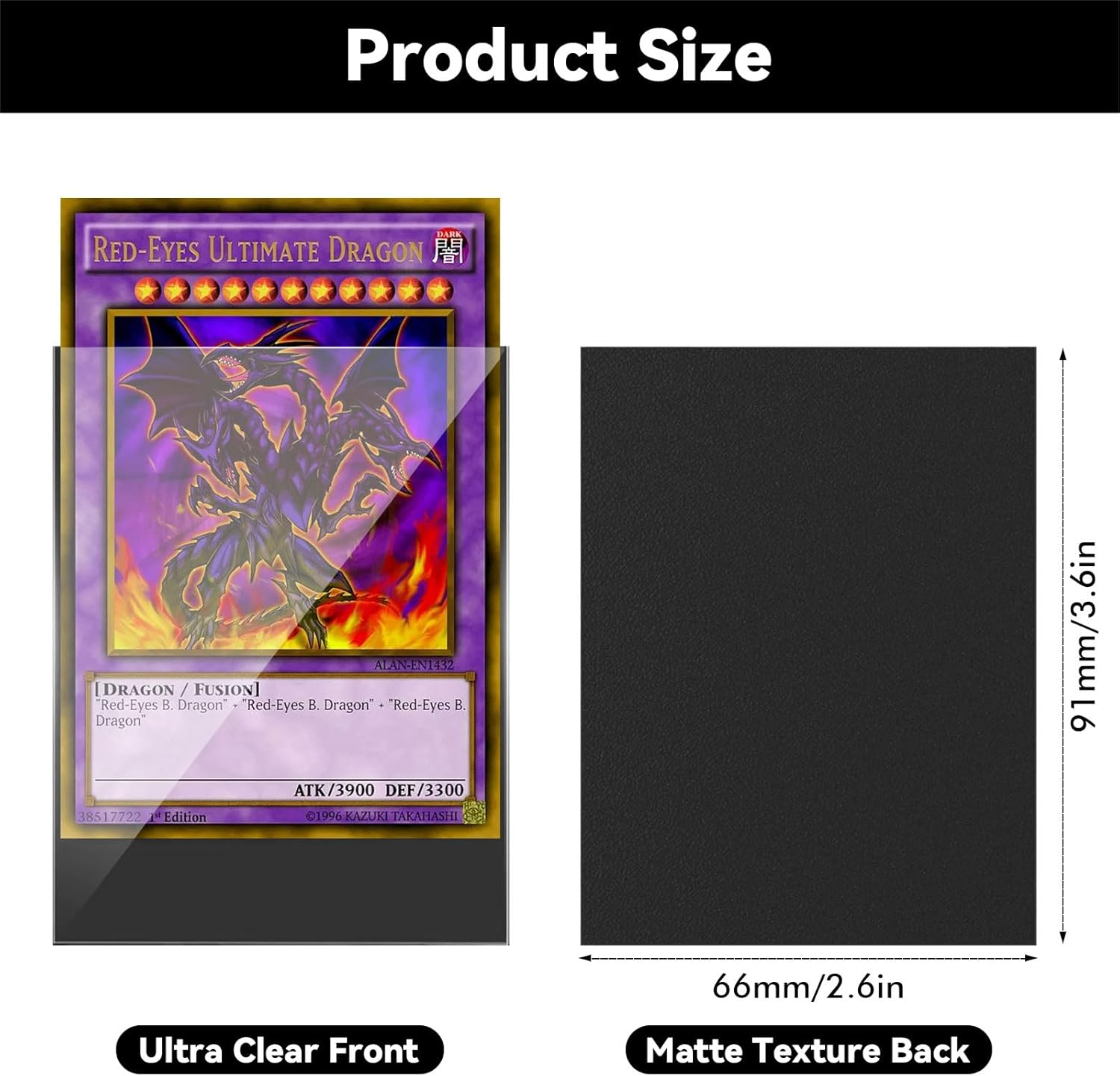 300 Pack Black Card Sleeves Soft &ndash; Cardguard Sleeves for Cards Standard Size Soft Card Protector Sleeves for Trading Cards, Decks, TCG, and Sports Cards Collection Storage 66 X 91Mm image number 2