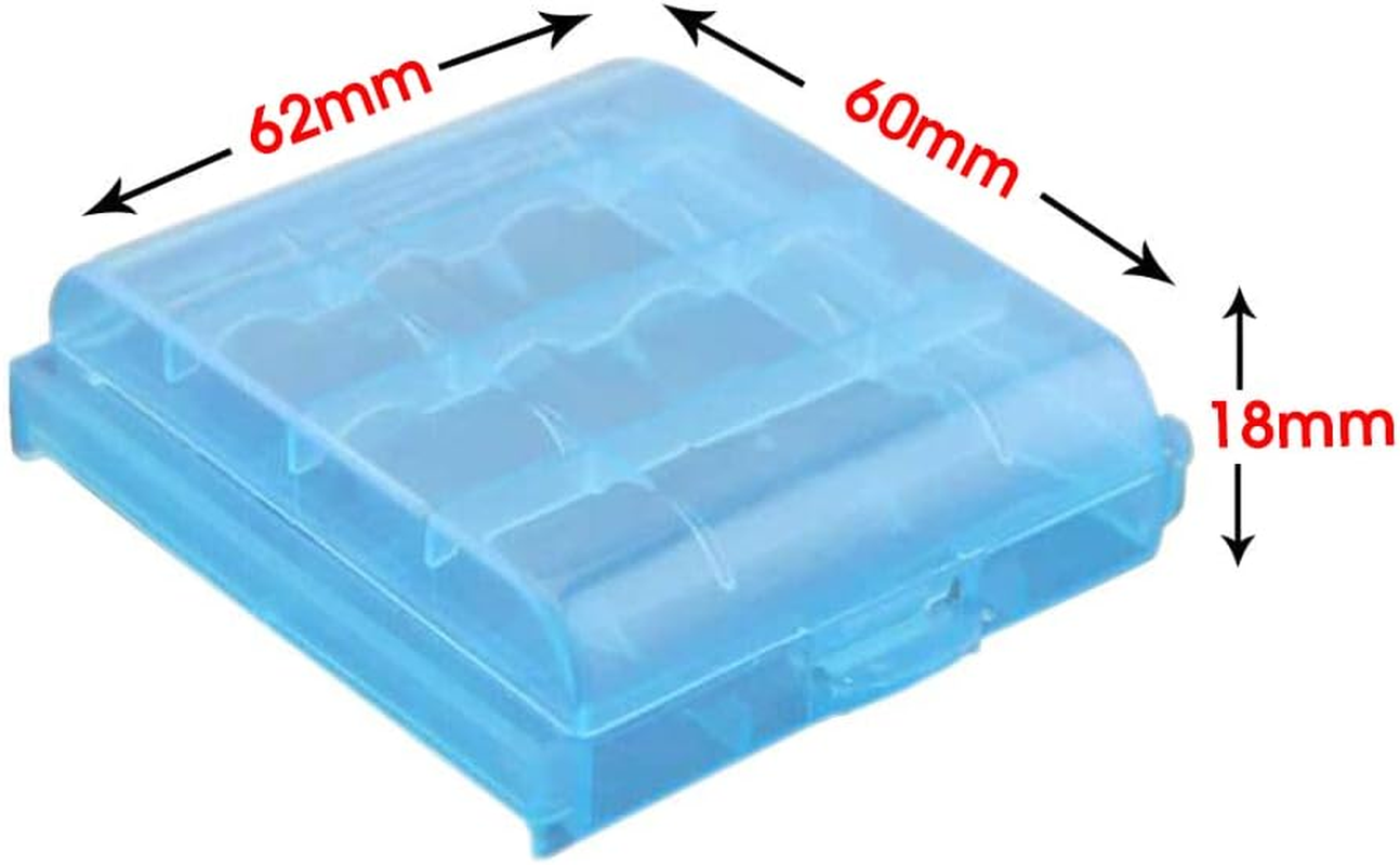 2Pcs (Blue+ Green) Plastic Box Storage Case Protect Battery Hard Holder Box Organizer AA/AAA