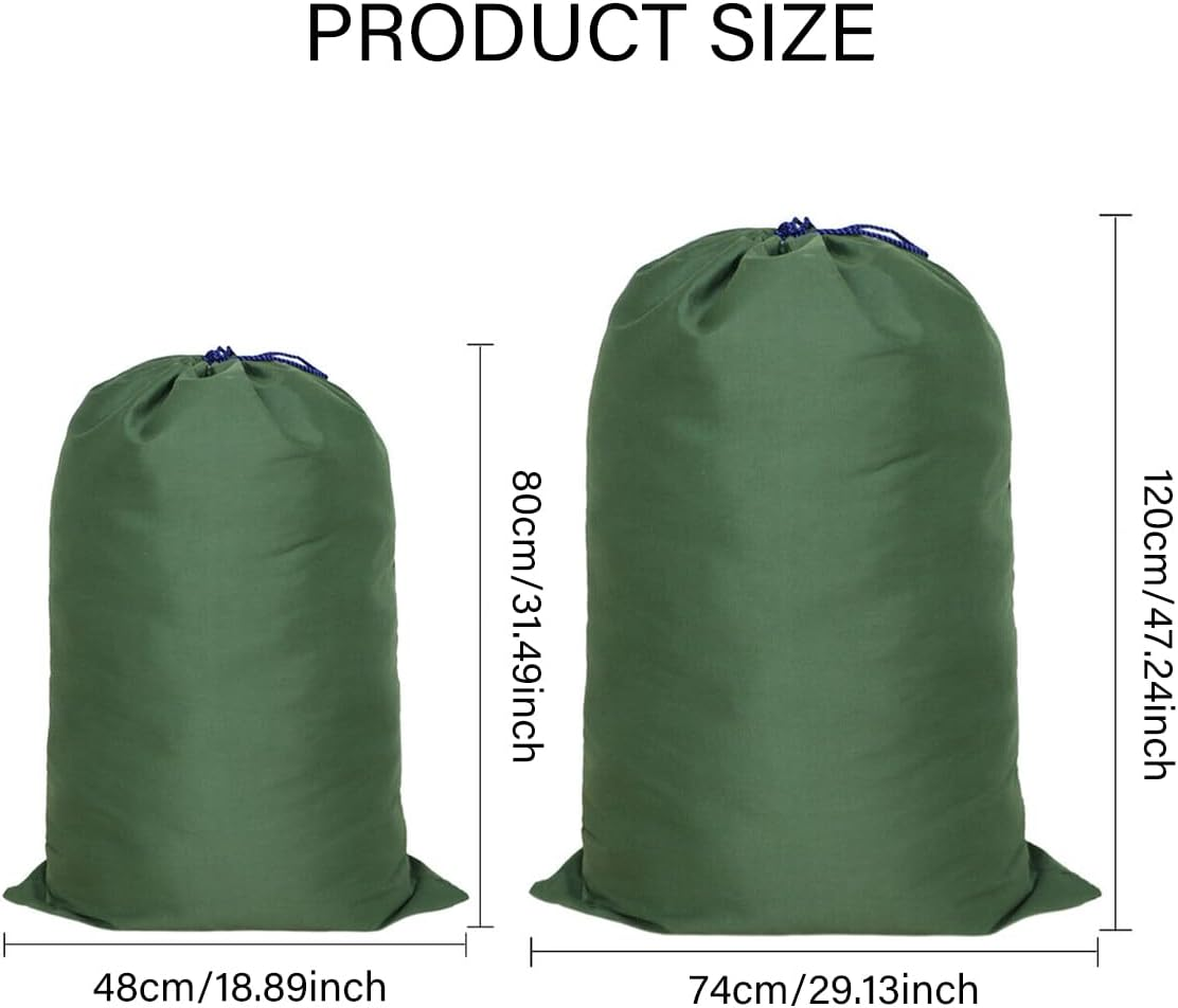 AIMALL Large Canvas Drawstring Bag, Multi-Purpose Storage Pouch, Army Green, Dirt-Proof, Available in Two Sizes: 29.1X47.2 Inches or 18.9X31.5 Inches image number 2