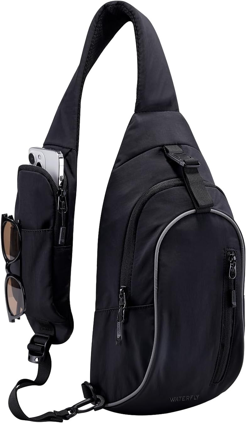 WATERFLY Crossbody Sling Backpack for Women Men Sling Bag for Traveling Chest Shoulder Bag Hiking Chest Bag Daypack