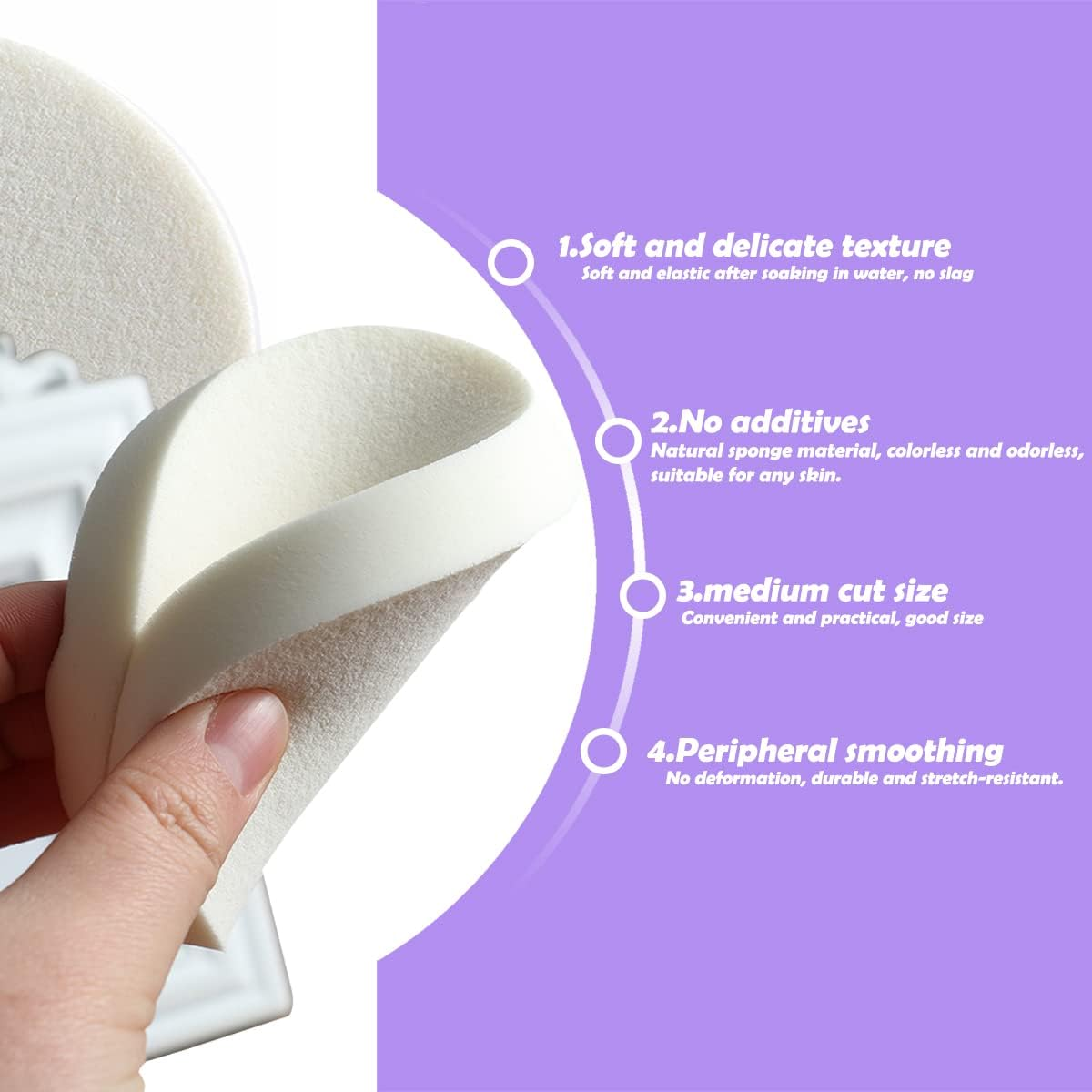 40 PCS Makeup Blenders Sponges Set, Use for Dry and Wet, Perfect for Full Face Curve Blending, Cream, Liquid, Powder Foundation Cosmetics, Latex Free & Soft & Flexible, Round image number 6