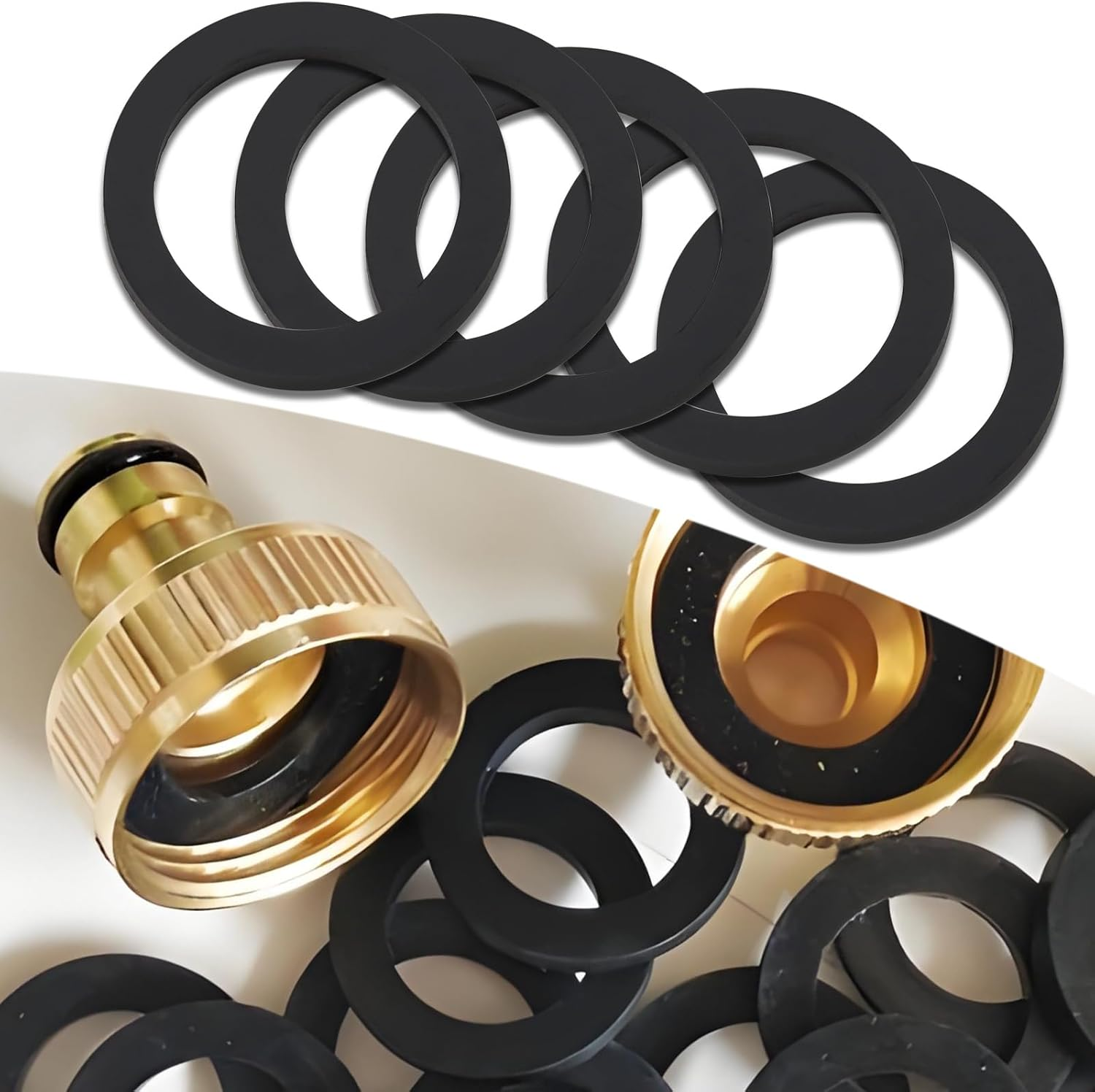 OTOTEC 20PCS Black Rubber Flat Washers 32Mm OD 24Mm ID 3Mm Thickness M24 Flat Washers for Water Butt Tap Faucet Pipe Valve Water Pipe Hose Bolt