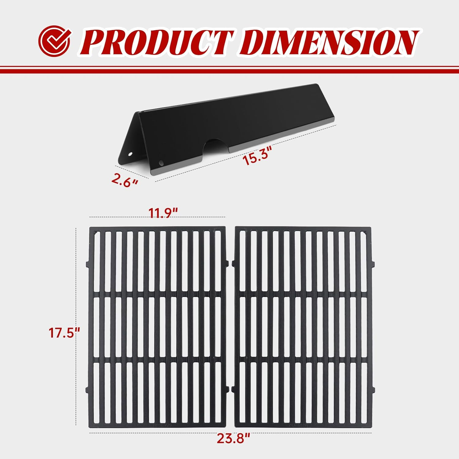 Grill Replacement Parts 7638 Grates 7636 Flavorizer Bars for Weber Spirit and Spirit II 300 Series Grills with Front Mount Controls E-310 E320 E330 S310 S320 S330 SP310 SP320 SP330 II E-310 image number 3
