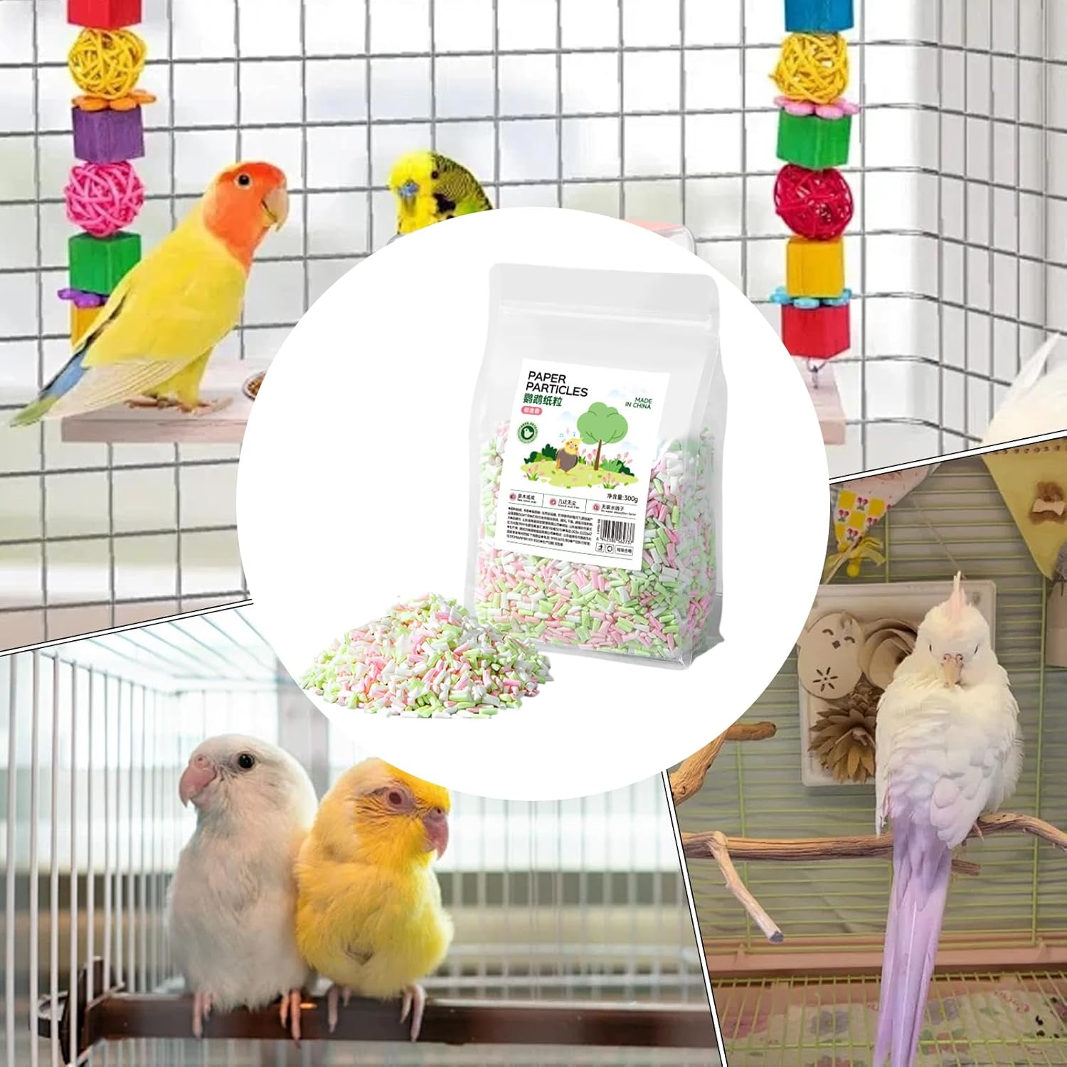 Bird Cage Litter - Natural Small Animal Bedding for Parrots | Low Dust Soft Wood Shavings | Odor Control Paper Supplies for Bird Cage, Guinea Pig Accessories Bedding for Healthy Clean Pet Habitat image number 5