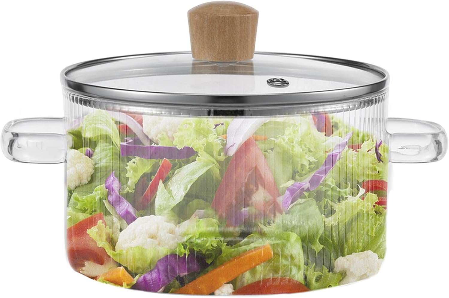 Glass Saucepan with Lid, 1.6L/54Oz Heat Resistant Stovetop Pot with Handles Non-Stick Borosilicate Glass Stovetop Soup Pot Clear Cooking Pot Safe Cooking Pot for Soup Milk Sauce Pasta image number 1