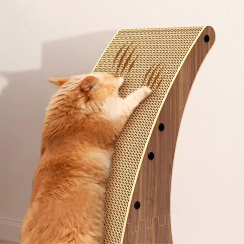 Large Cat Scratching Post and Pad &ndash; Durable Corrugated Cardboard, L-Shaped Scratch Boards, Protects Furniture, Fun Toy for Indoor Cats to Stretch and Play