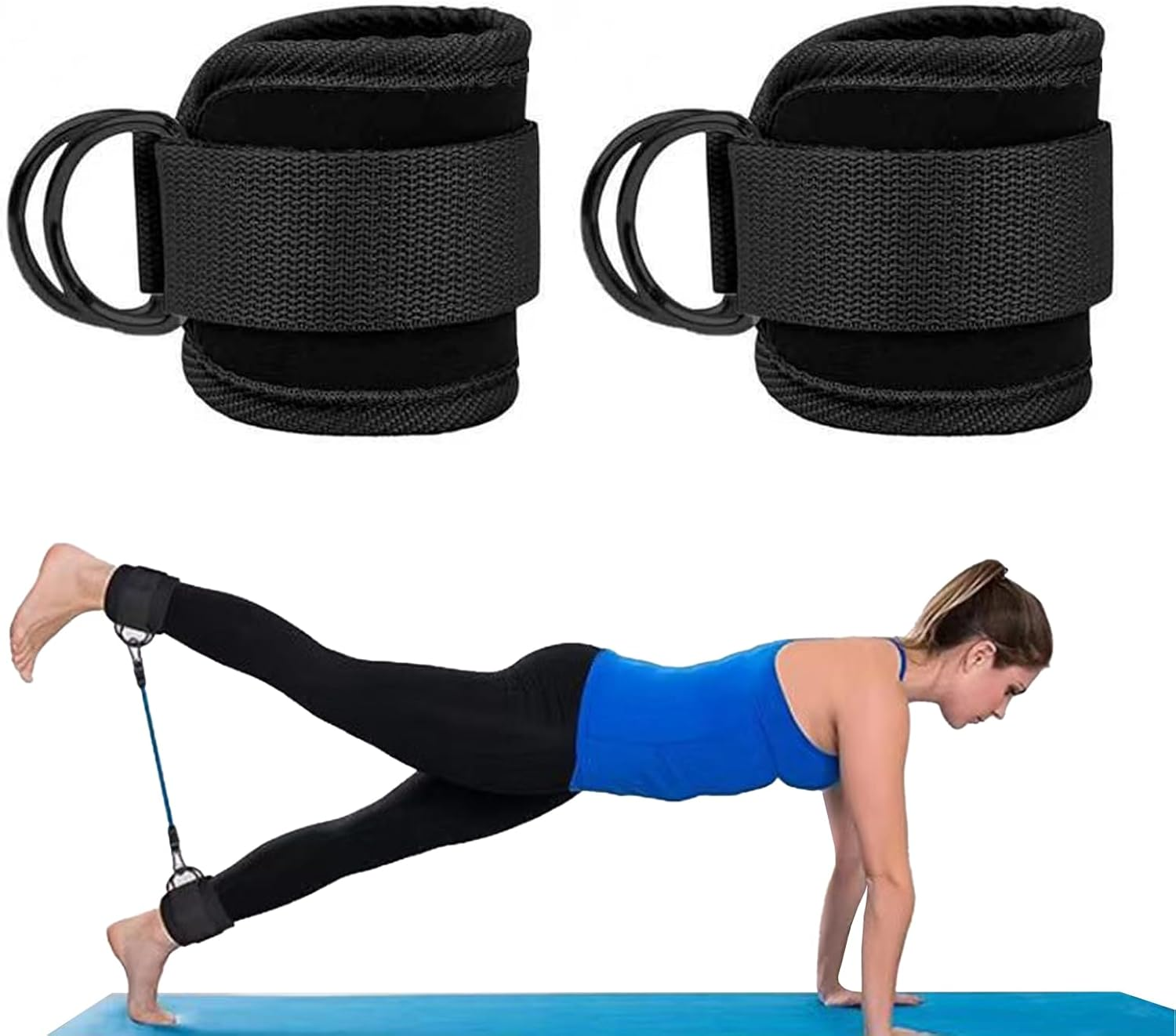 Ankle Straps, Ankle Resistance Bands Padded Straps, Adjustable Ankles Strap with D-Ring for Cable Machines, Glute Workouts, Lower Body Exercises Leg Extensions, Curls, and Hip Abductors image number 5