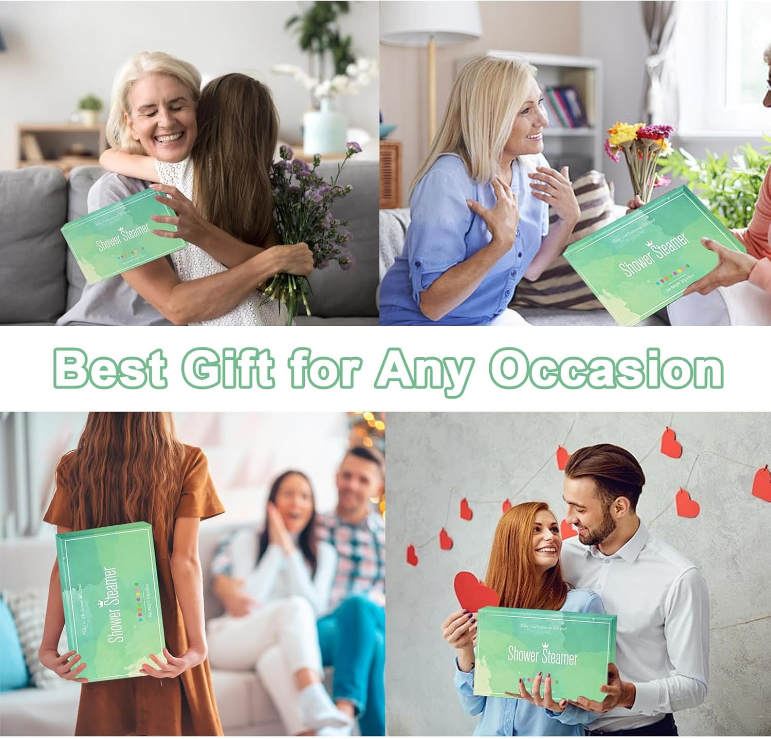 Tehttz 8Pcs Shower Steamers Aromatherapy with Gift Packing, Shower Bombs Bath Salts Self Care Shower Tablets for Stress Relief and Relaxation