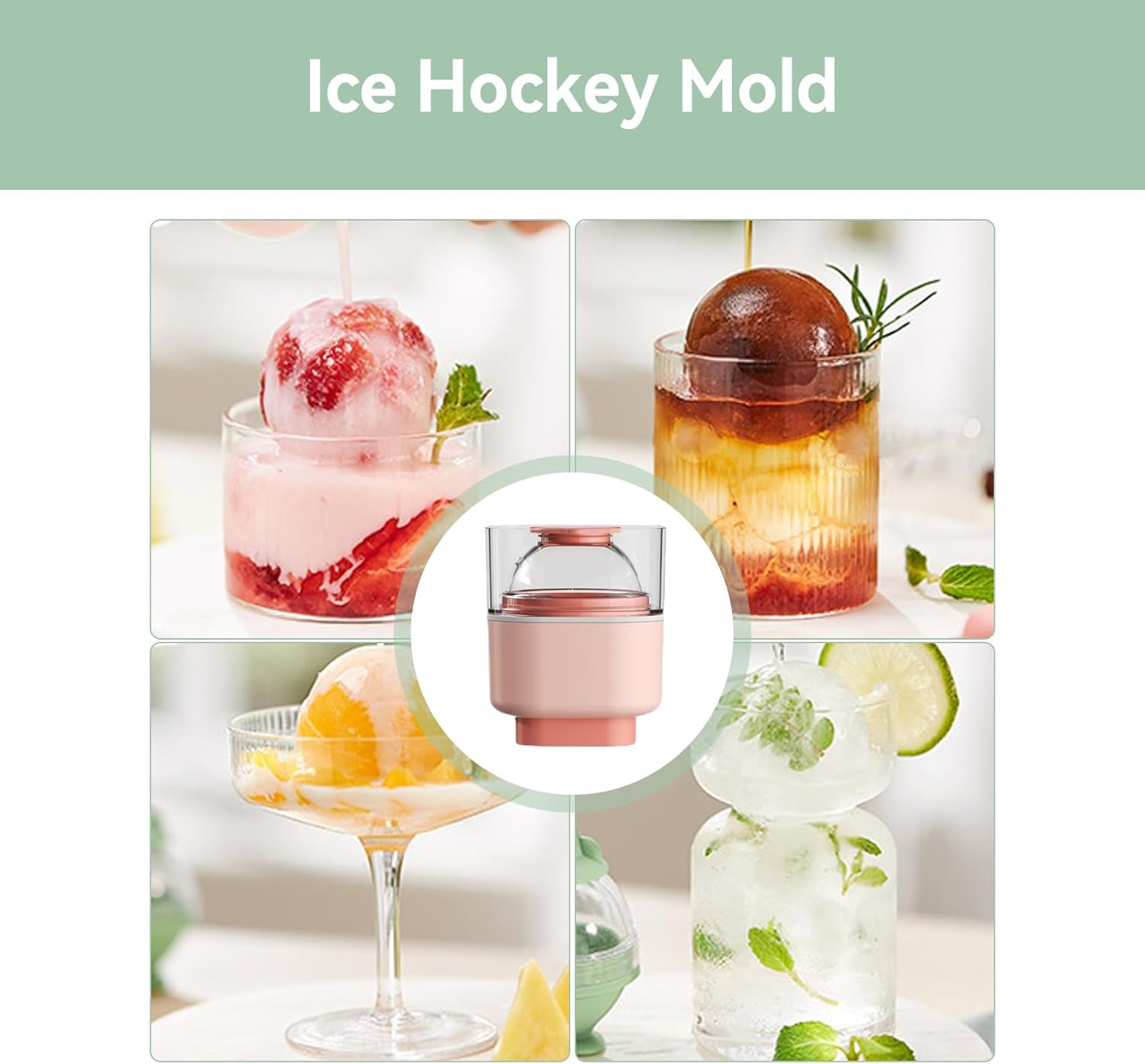 Ice Sphere Mold - Silicone Large Whiskey Ice Cubes Mold | Kitchen Utensils for Parties Bar Camping Drinking Occasions Beverage Chocolate Candy Cocktails image number 6