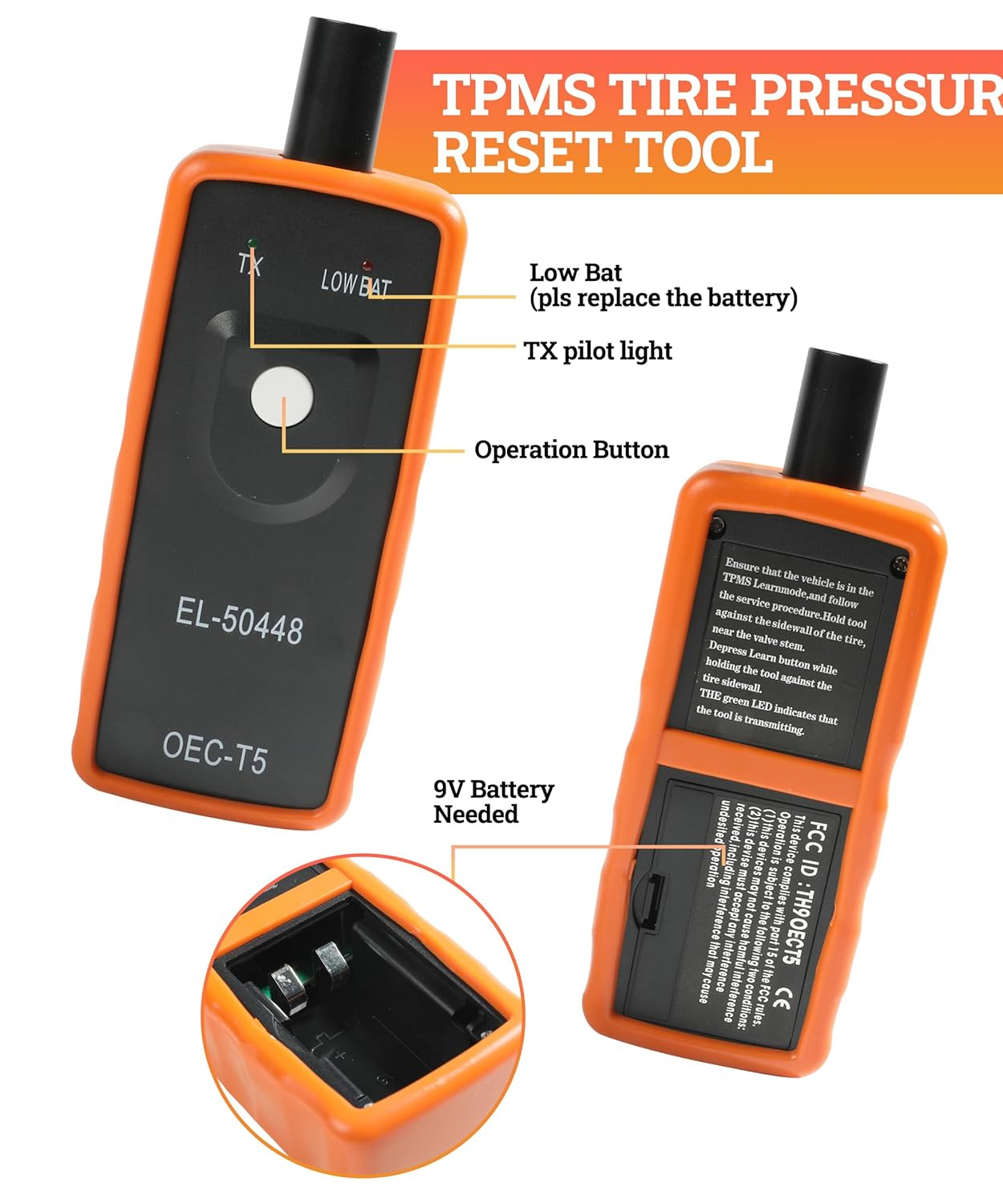 Zlirfy Universal TPMS Relearn Tool,System Programming Training,Oec-T5 Tire Pressure Monitor System Activation Tool,Automotive Tire Sensor Reset Tool,El-50448 TPMS Reset Tool image number 4