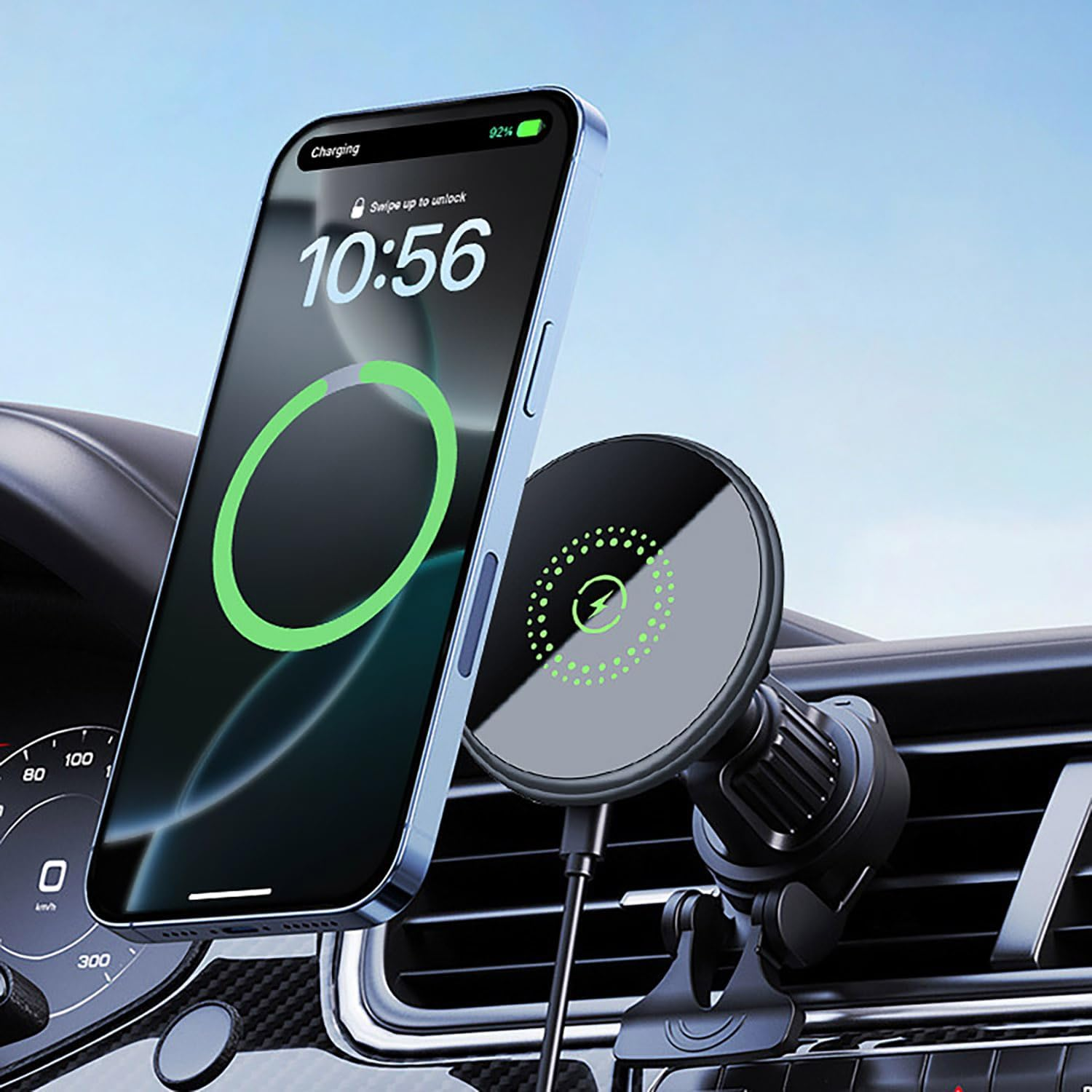 20W Fast Wireless Car Charger Magnetic/Magnet Fast Wireless Charging Car Phone Holder Compatible with Magsafe for Iphone 16 15 14 13 12 Series, Air Vent Mount Dashboard/Windscreen Mount image number 4