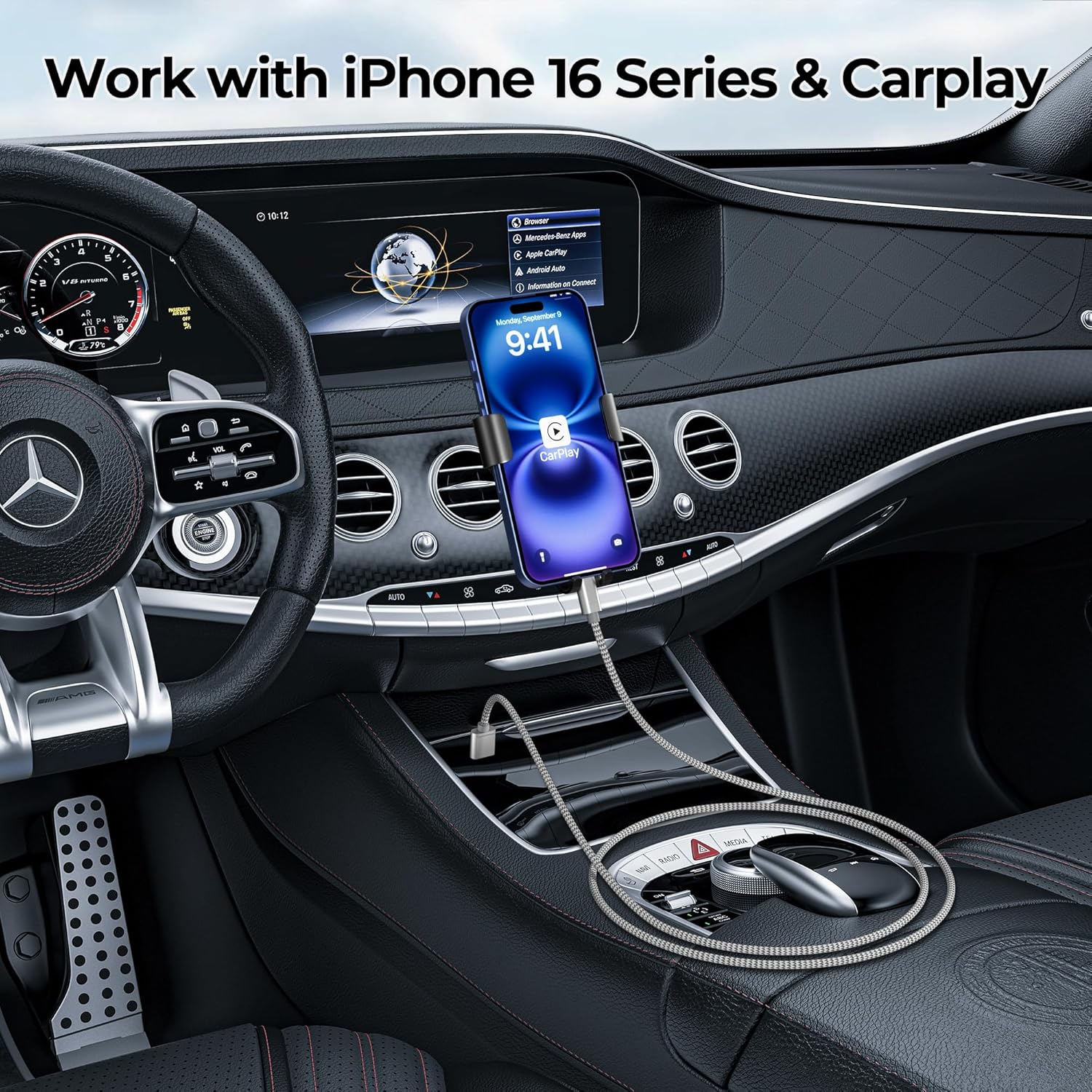 Basesailor for Iphone 16 15 Pro Max Charger Cable 2M/2Pack,Usb to USB C Cable,Type C Carplay Fast Charging Power Cord for Apple Ipad 10 10Th,Mini 6Th,7 7Th Generation,Samsung Galaxy S25 S24,Z Flip,17 image number 7