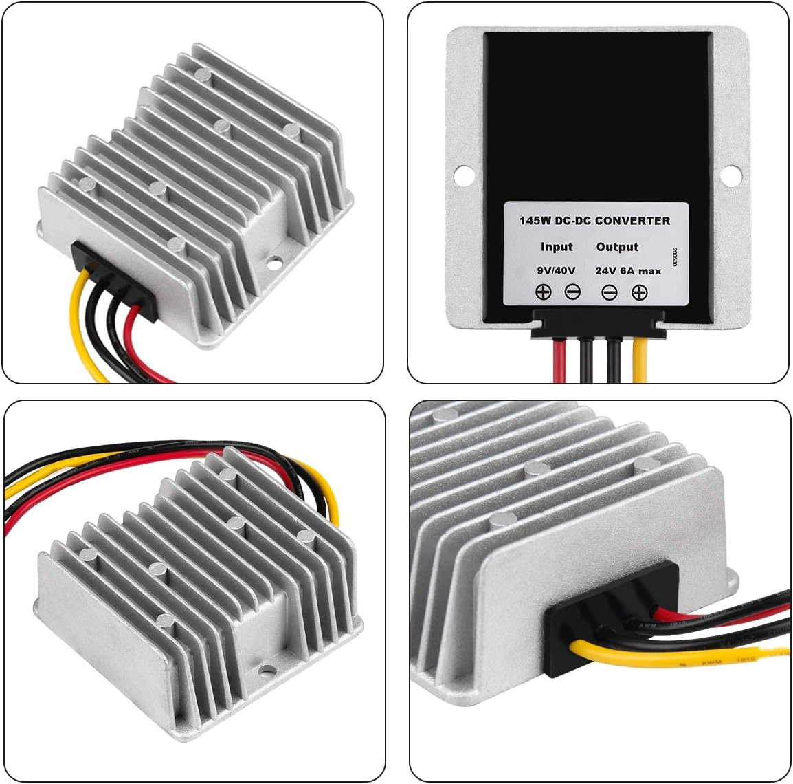 DC Voltage Reducer Automatic Buck Boost Converter DC 9V-40V to 24V 6A Step down up Regulator Waterproof Module Transformer for Golf Cart Club Car image number 1