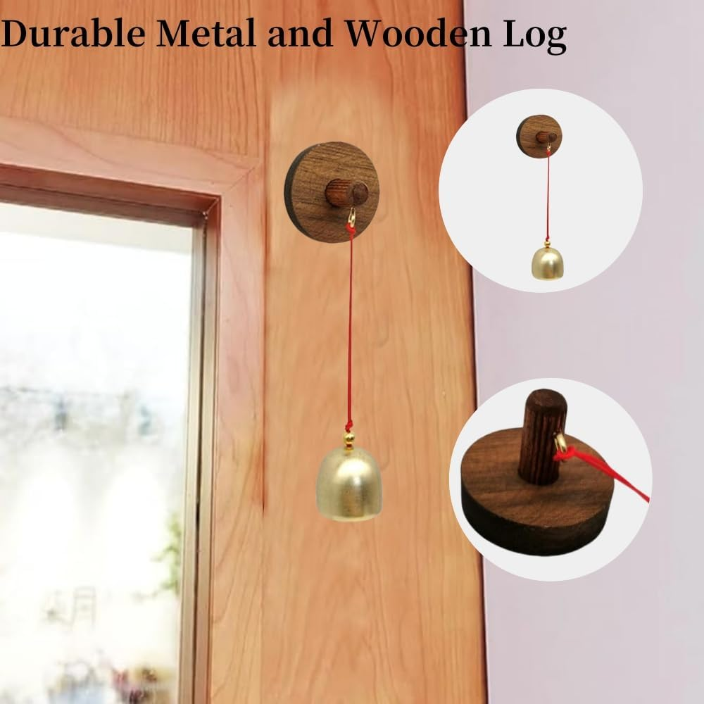 Vintage Wooden Shop Door Bell, Adhesive Metal Doorbell Chime for Entrance, Door Ornament (Pure Copper, 3.9Cm) image number 6