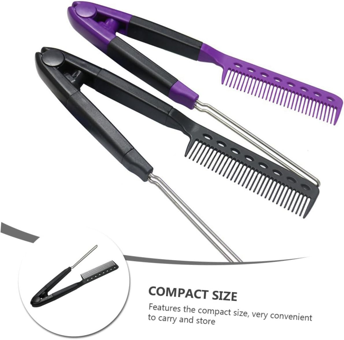 Garneck 1Pc Shaped Hair Straightening Comb Professional Hairstyling Tool for Effortless Straightening Durable Comfortable Grip for All Hair Types Smooth Teeth Design to Prevent