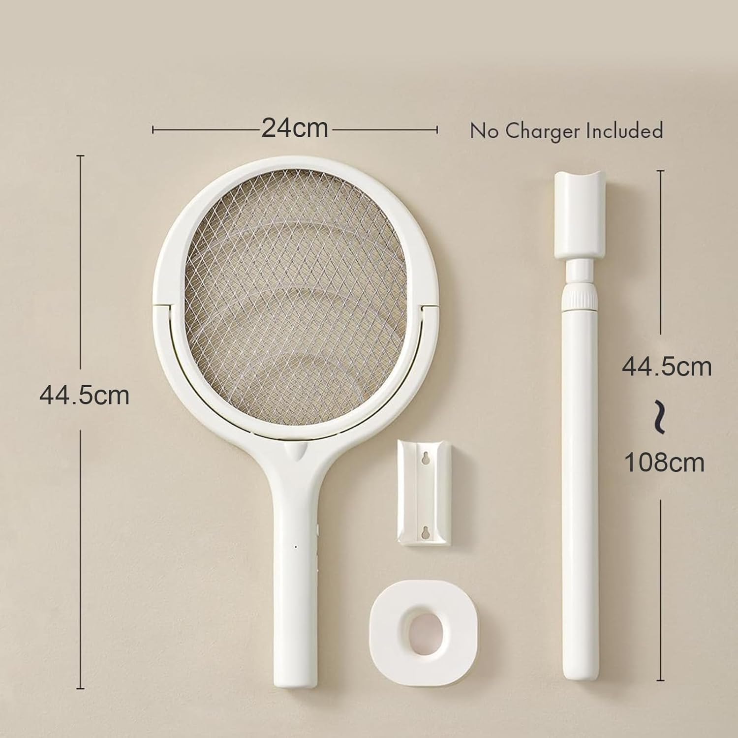 Electric Fly Swatter,3200V Electric Bug Killer with USB Charging 5 Layer Mesh Outdoor Indoor Fly Swatter Electric Zapper for Mosquitoes,Bees,Moths（White） image number 4