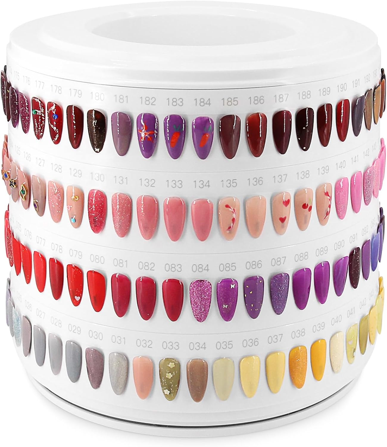 Nail Display 200 Colours, Nail Art Tips, Nail Tips for Gel Nails, Transparent Colour Card Plates, Nail Polish Display Ring Sticks, Pattern Tips for Nails, Nail Colour Display for Salon (CS200) image number 3