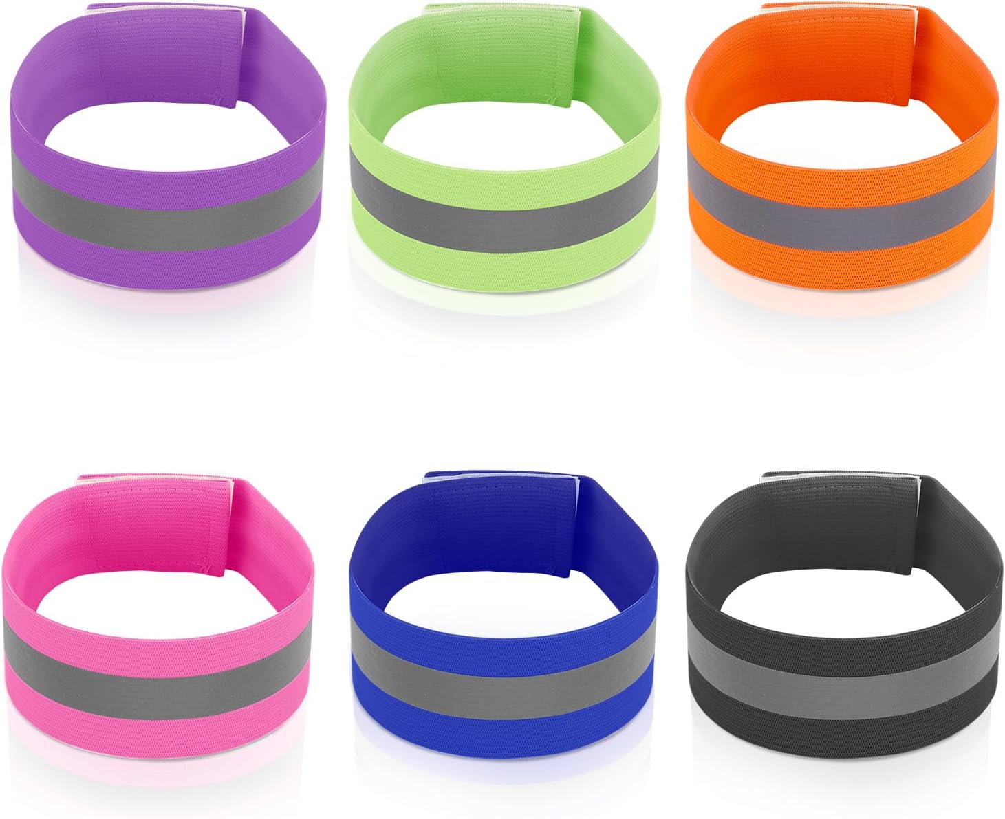 PEUTIER 12Pcs Reflective Bands, Elastic Reflective Bracelet Reflective Walking Gear Reflective Wristbands for Arm Ankle Wrist Leg Outdoor Enthusiasts Gift (Single Line Style) image number 3