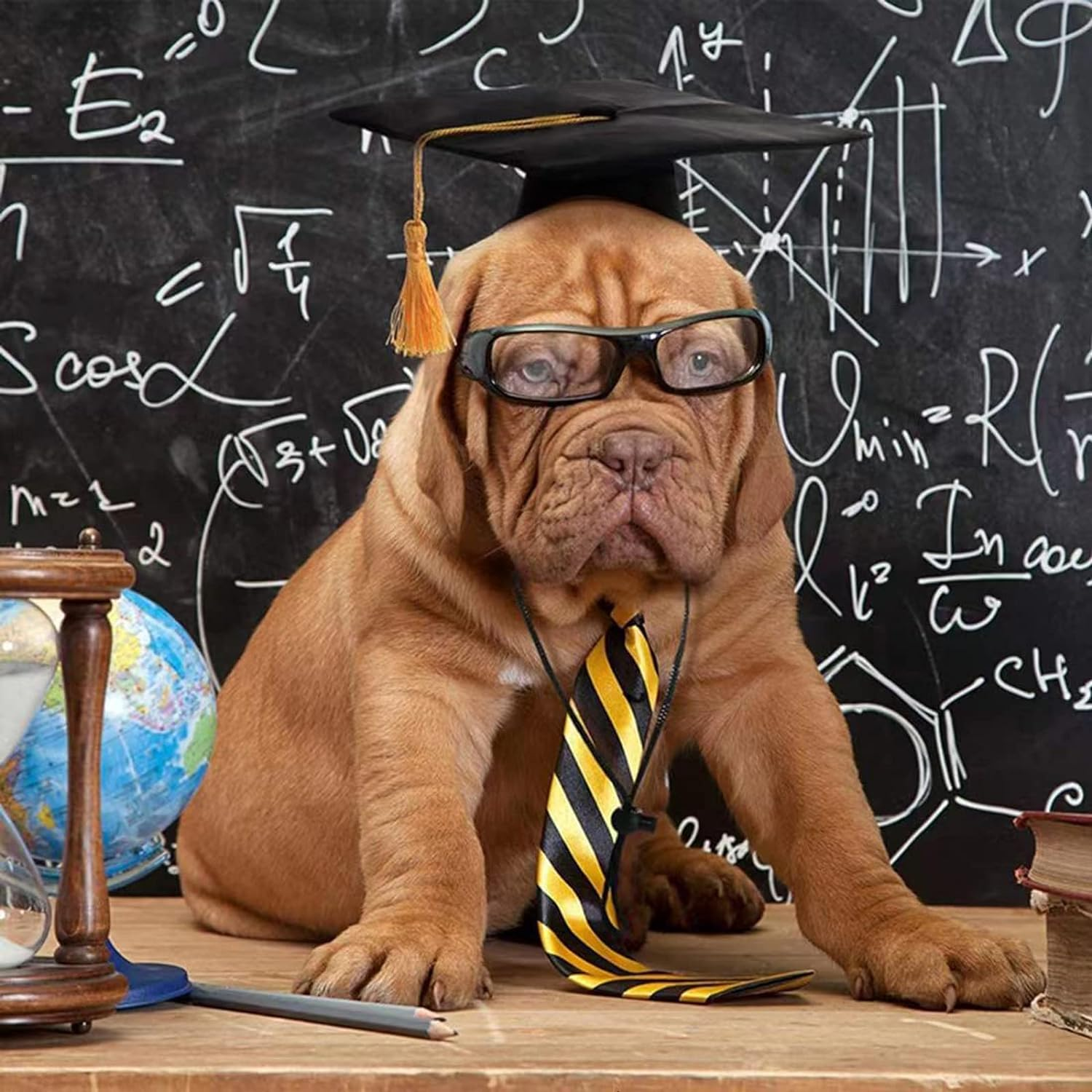 Graduation Hat for Dogs & Cats - Pet Doctor Cap with Yellow Tassel - Funny Headwear for Party & Cosplay (Black) image number 5