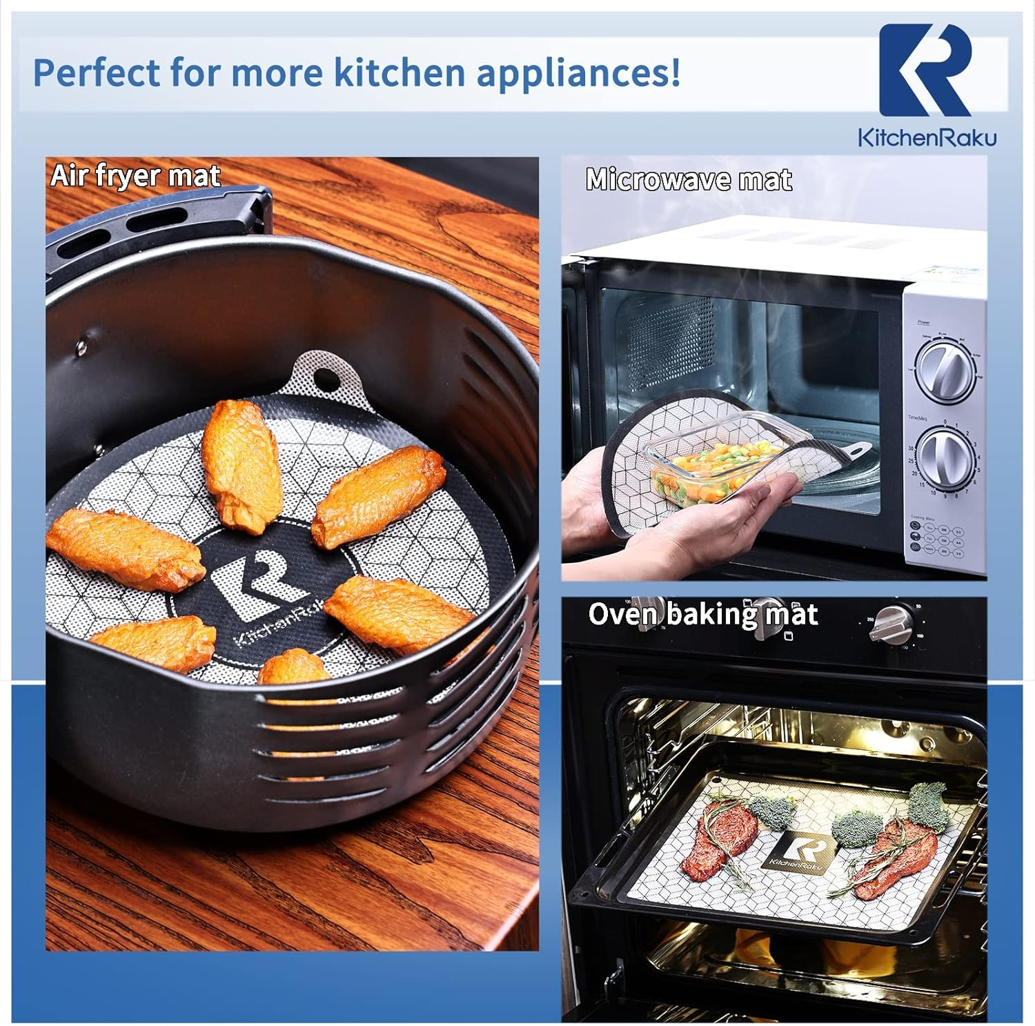 2 PCS Induction Cooktop Mat - Induction Hob Protector- (Magnetic) Cooktop Scratch Protector - for Induction Stove,Multifunctional Silicone Mats - for Air Fryer Liners by Kitchenraku (24Cm) image number 5