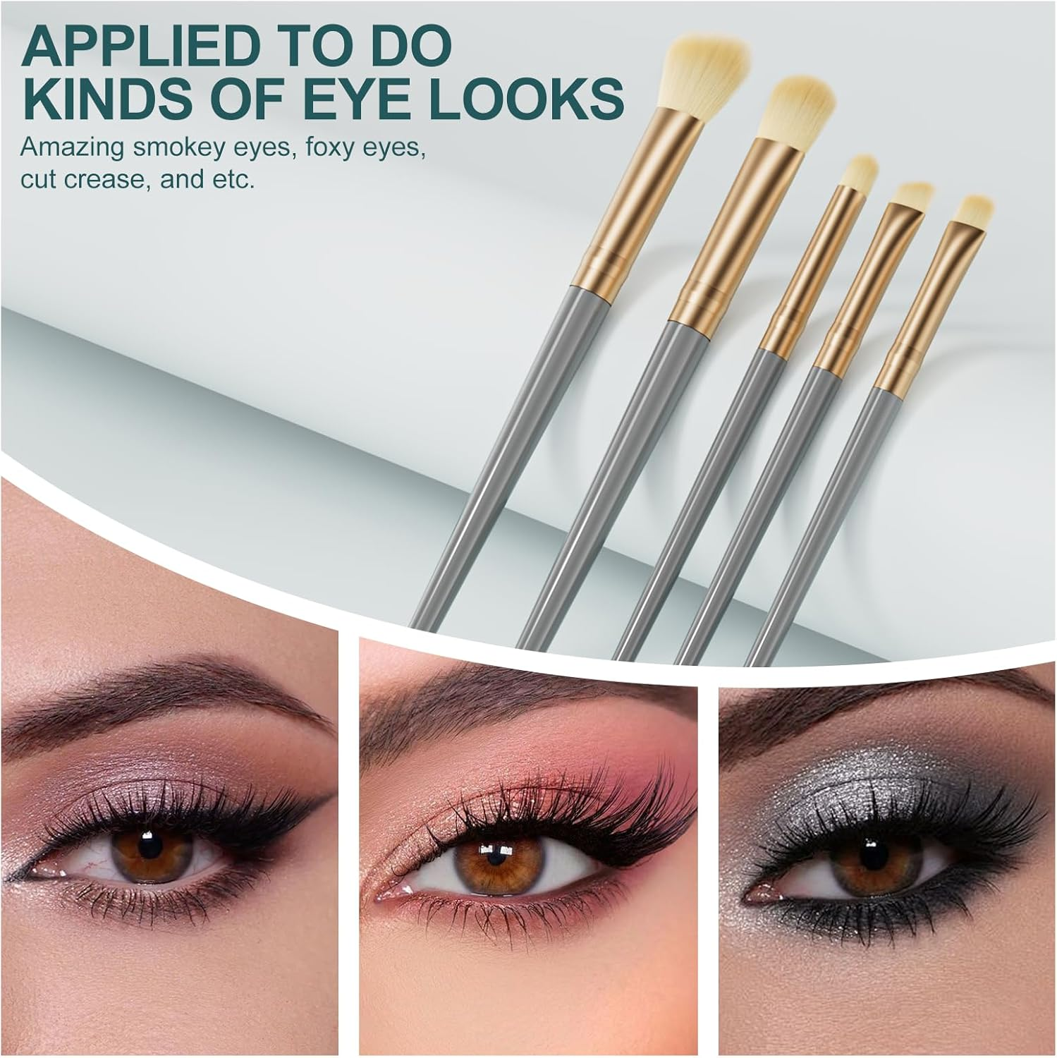 Dtxdtech Makeup Brush Set 10 Pcs with Travel Bag,Natural & Vegan Bristles, Professional Foundation, Contour, Eyeshadow & Blush Brushes, Blue image number 4