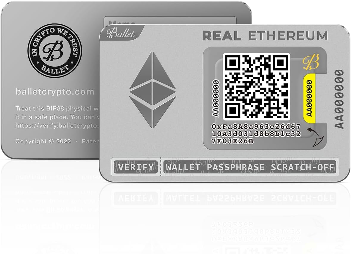 Ballet Real Ethereum - the Easiest Cryptocurrency Cold Storage Card - Crypto Hardware Wallet, Safeguarding Your Digital Assets (Single) image number 6