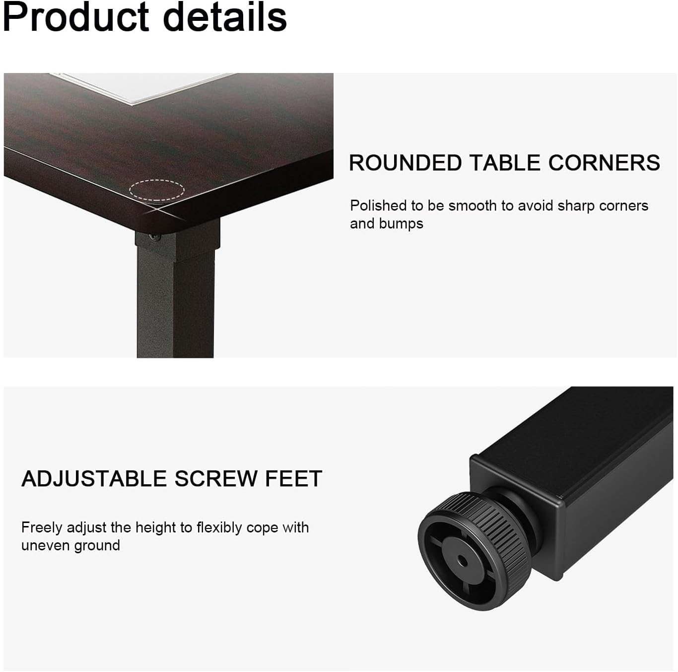 Folding Desk, Foldable Desk for Small Spaces, Space Saving Computer Table Writing Workstation for Home Office, Easy Assembly (Dark Walnut, 80 X 50 X 75 CM)