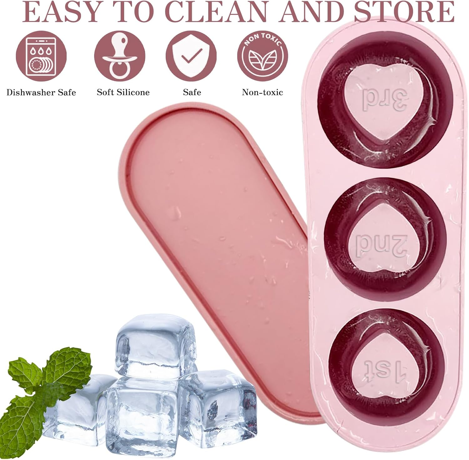 Ice Cube Tray for Stanley Cup, Silicone Ice Cube Trays, Ice Cube Moulds, Ice Molds Silicone, Ice Cube Maker, Ice Trays for Freezer Containers, Prefect for Whiskey Juice Coffee, Easy Release