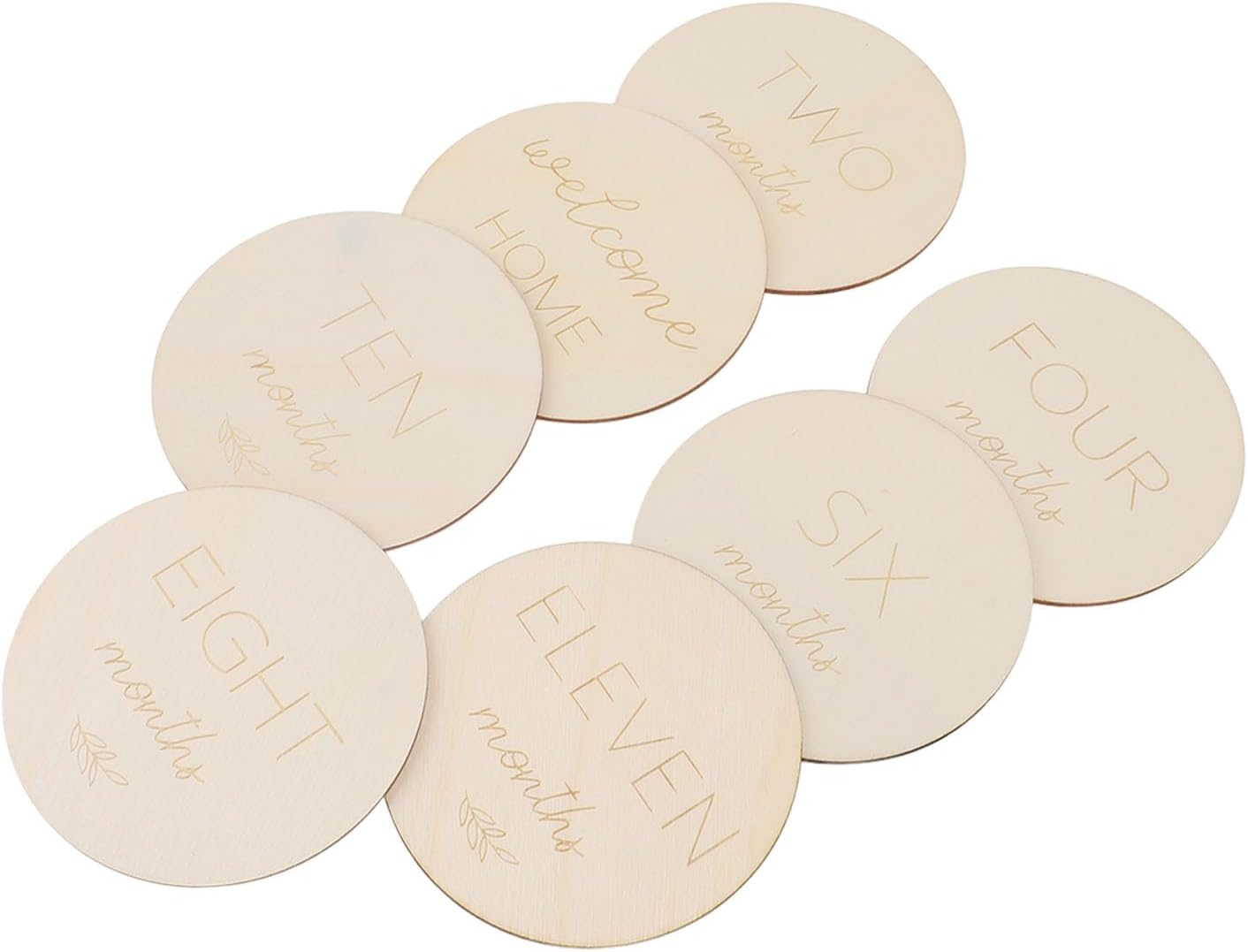 Wooden Baby Monthly Milestone Discs Durable Material Versatile Use Great Photography Props Baby Announcement Signs for Your Growing As image number 3