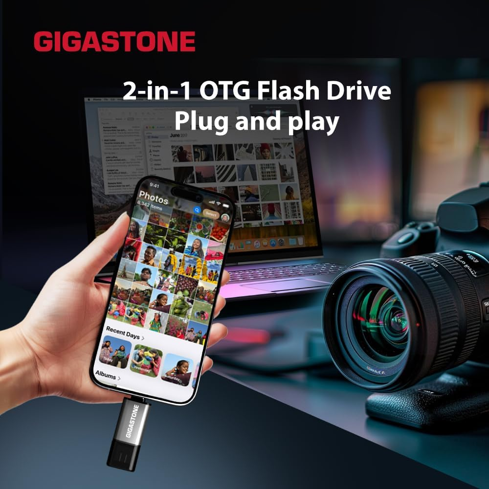 GIGASTONE Z40 128GB 2-In-1 Dual OTG Flash Drive USB 3.2 Gen 1, USB-A & USB-C, Reliable Performance, Durable, Data Storage, File Sharing, Backup, Boot Drive, USB2.0/USB3.0/USB3.1 Interface Compatible image number 6